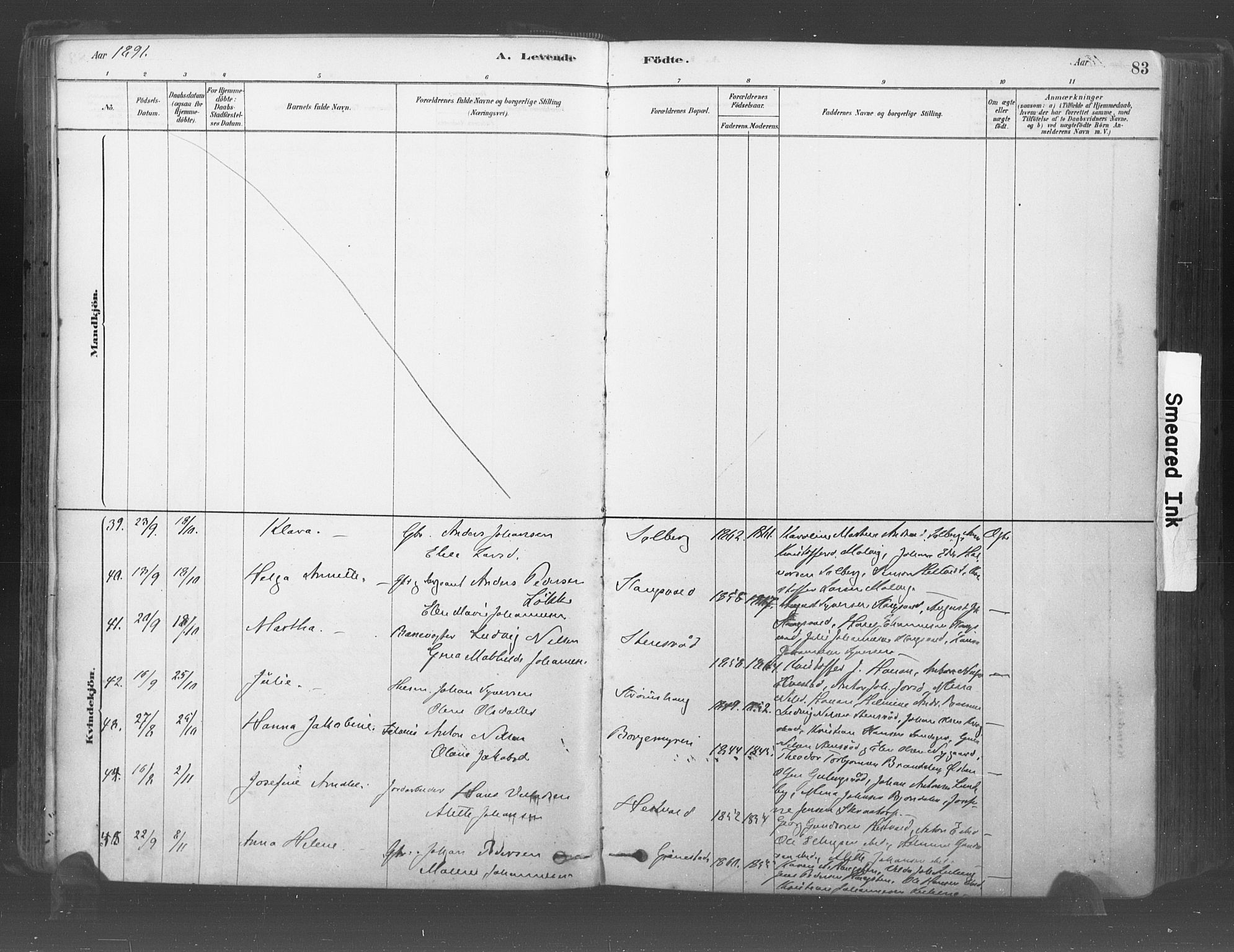 Råde prestekontor kirkebøker, AV/SAO-A-2009/F/Fa/L0007: Parish register (official) no. 7, 1878-1902, p. 83