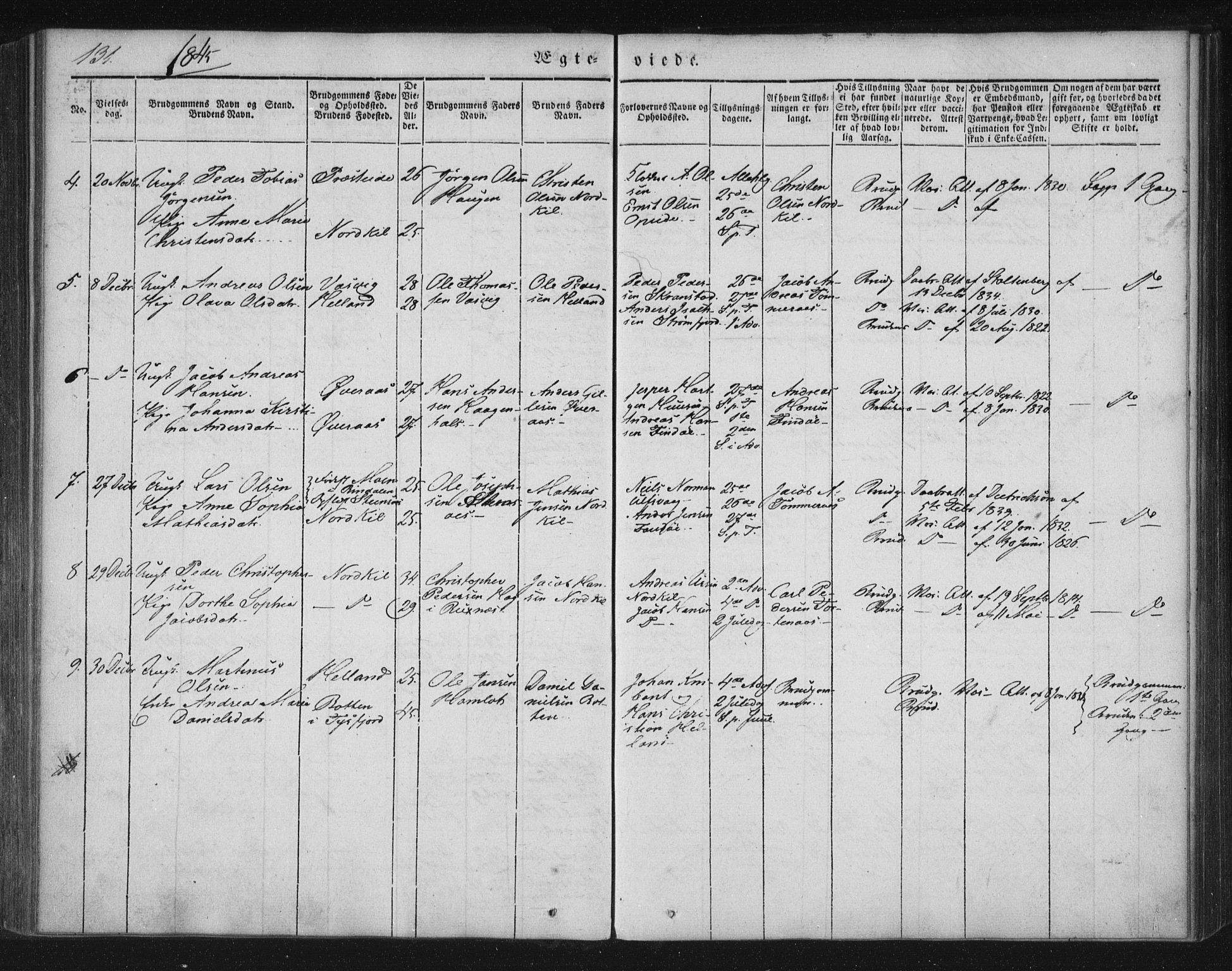 Ministerialprotokoller, klokkerbøker og fødselsregistre - Nordland, AV/SAT-A-1459/859/L0843: Parish register (official) no. 859A03, 1840-1848, p. 131