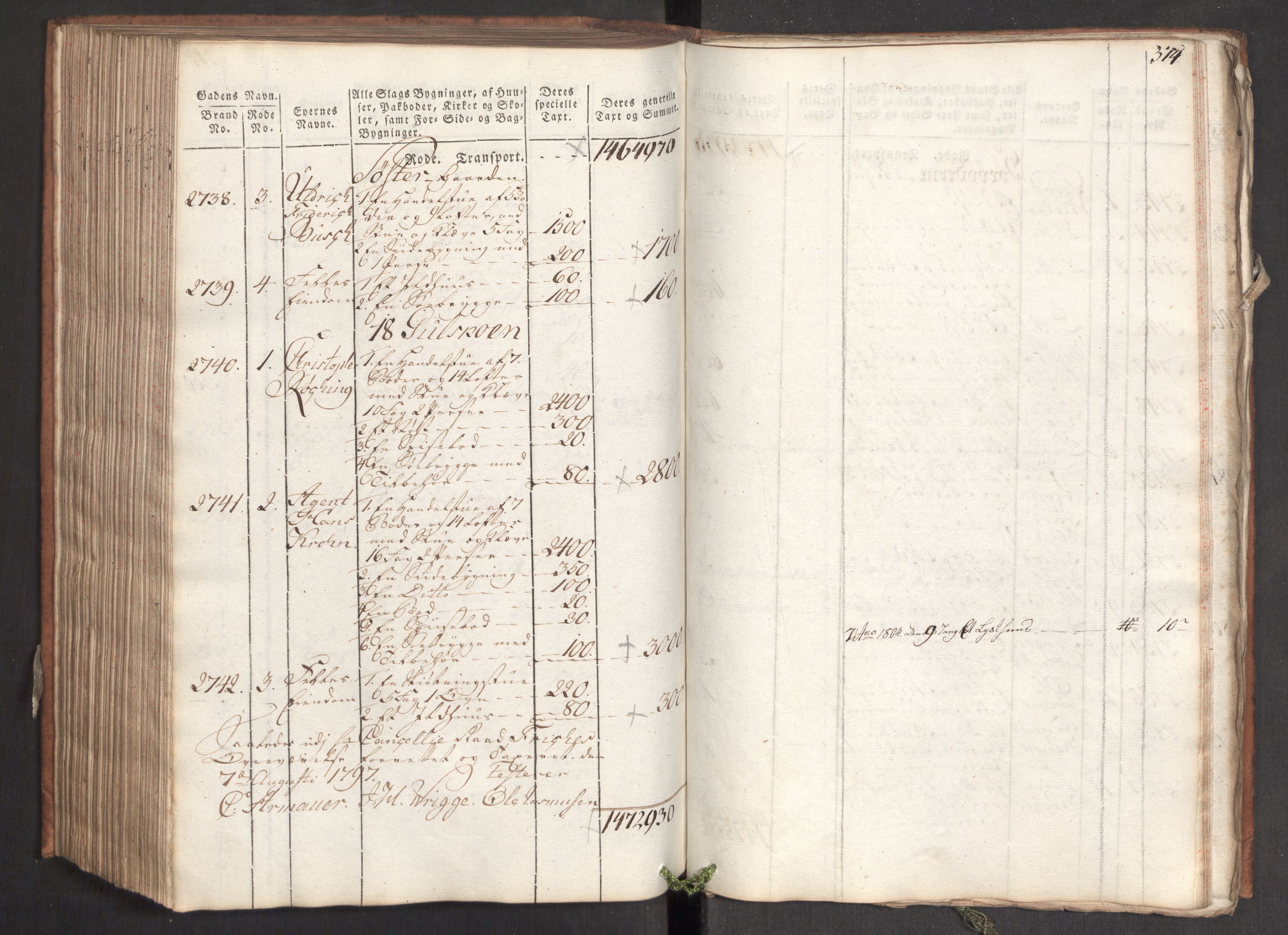 Kommersekollegiet, Brannforsikringskontoret 1767-1814, RA/EA-5458/F/Fa/L0006/0001: Bergen / Branntakstprotokoll, 1797, p. 314