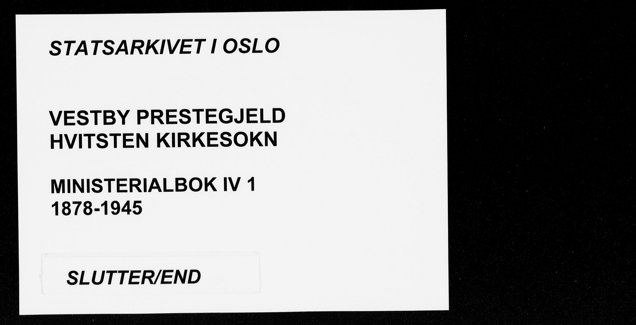 Vestby prestekontor Kirkebøker, SAO/A-10893/F/Fd/L0001: Parish register (official) no. IV 1, 1878-1945