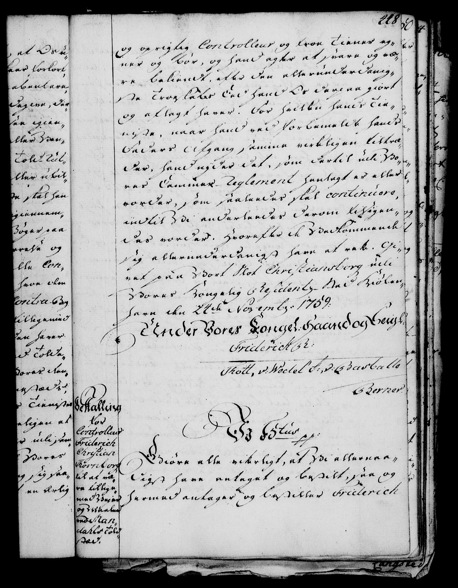 Rentekammeret, Kammerkanselliet, RA/EA-3111/G/Gg/Gge/L0003: Norsk bestallingsprotokoll med register (merket RK 53.27), 1745-1761, p. 448