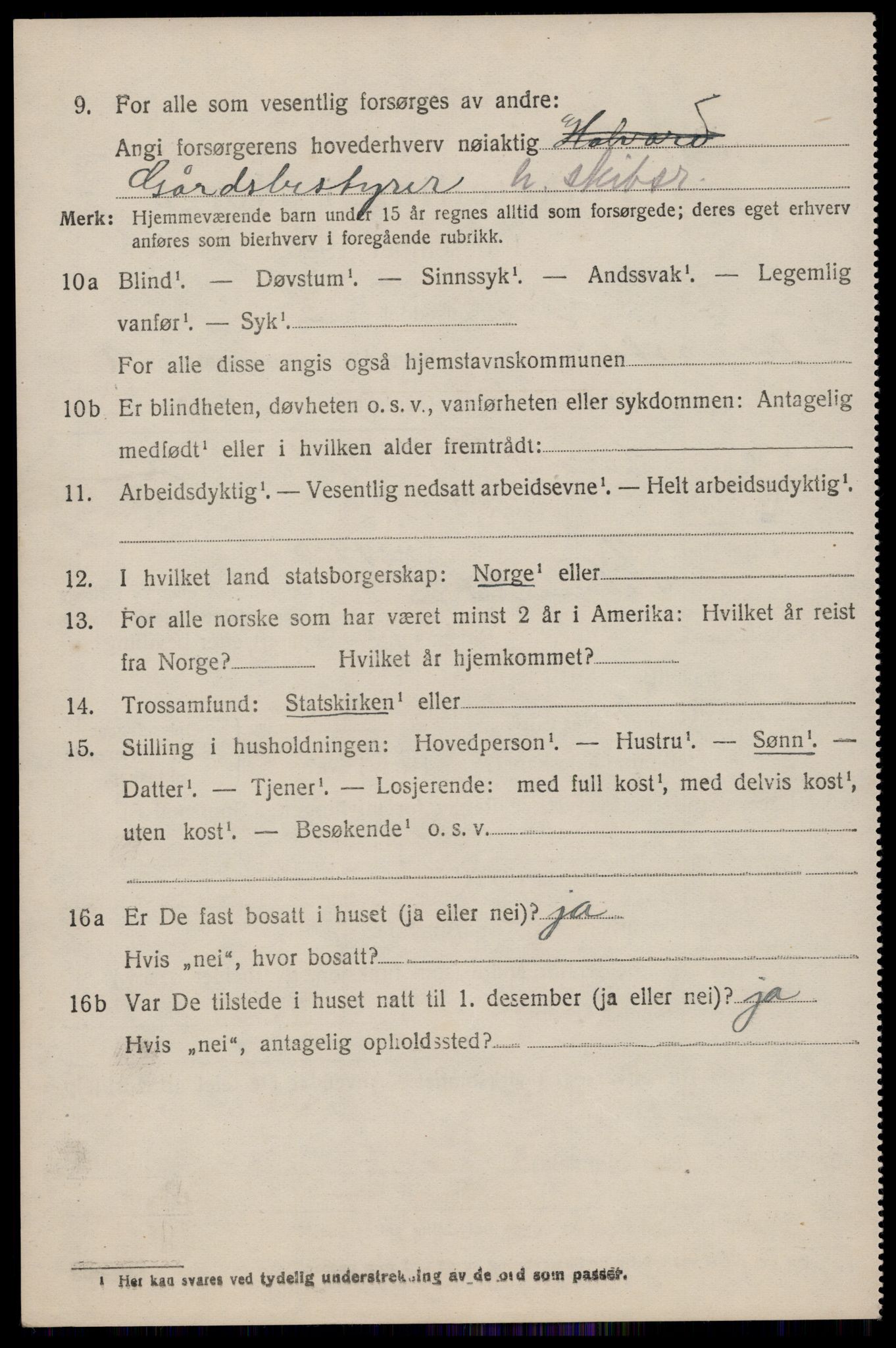 SAST, 1920 census for Torvastad, 1920, p. 4909