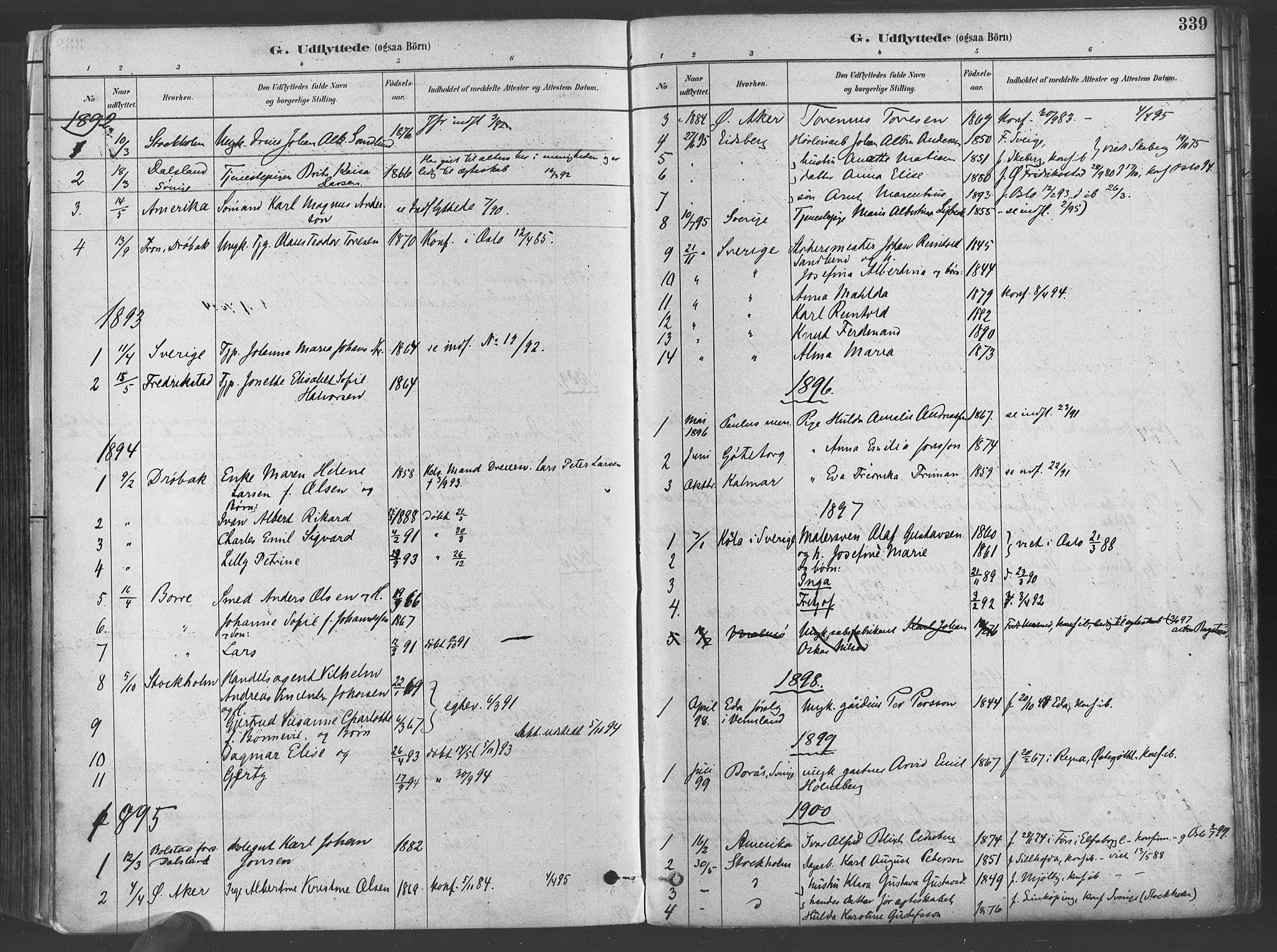Gamlebyen prestekontor Kirkebøker, SAO/A-10884/F/Fa/L0006: Parish register (official) no. 6, 1881-1890, p. 339