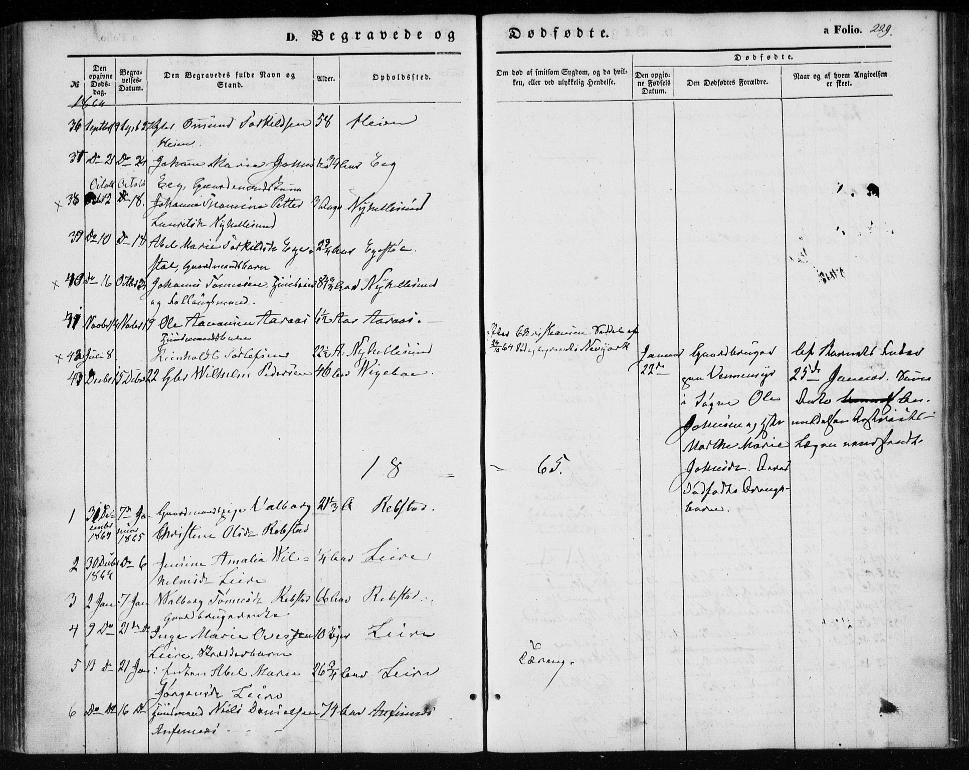 Søgne sokneprestkontor, AV/SAK-1111-0037/F/Fa/Fab/L0010: Parish register (official) no. A 10, 1853-1869, p. 229