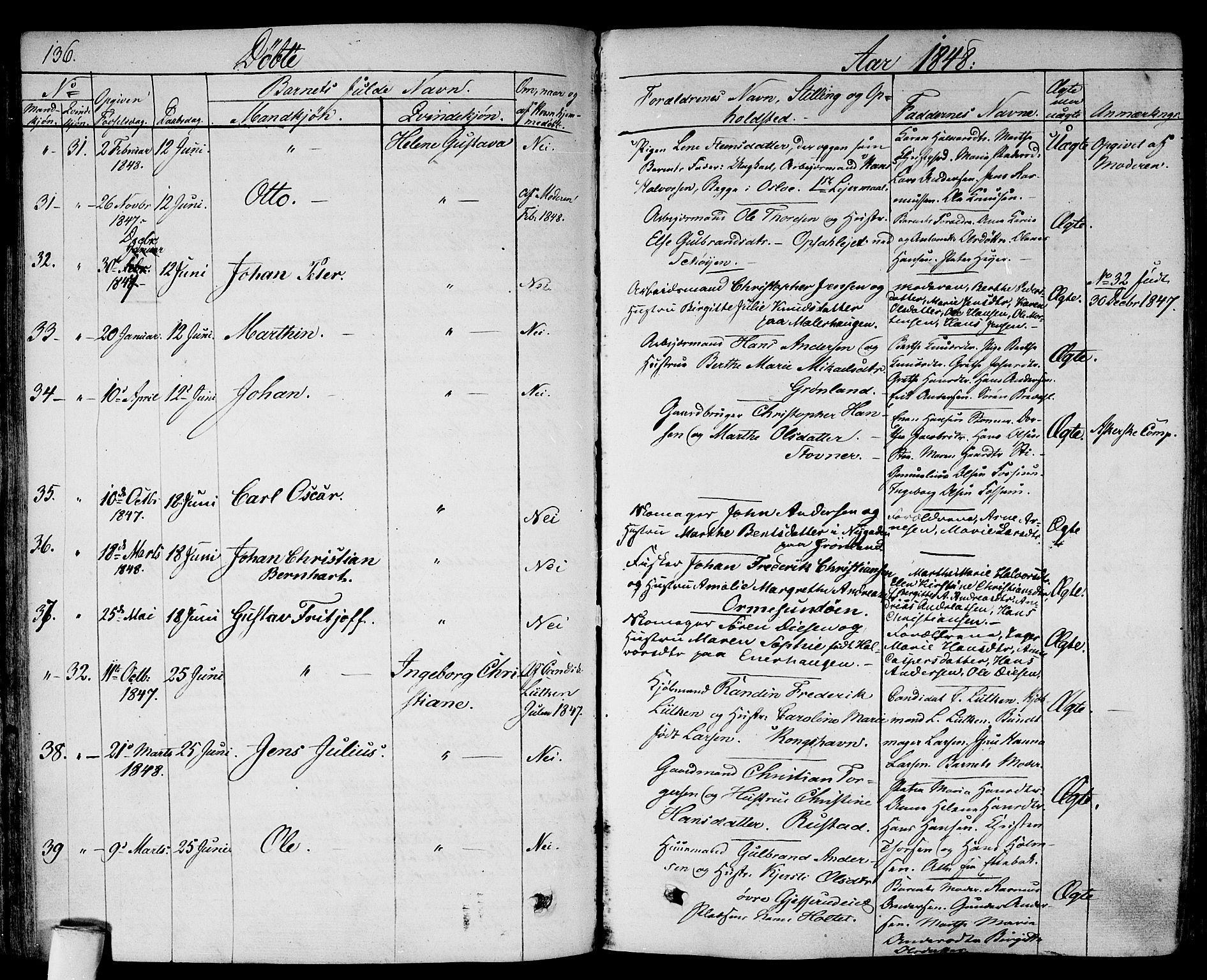 Gamlebyen prestekontor Kirkebøker, AV/SAO-A-10884/F/Fa/L0003: Parish register (official) no. 3, 1829-1849, p. 136