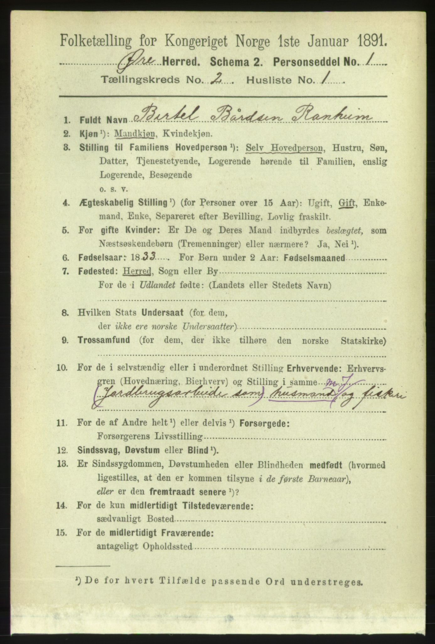 RA, 1891 census for 1558 Øre, 1891, p. 503