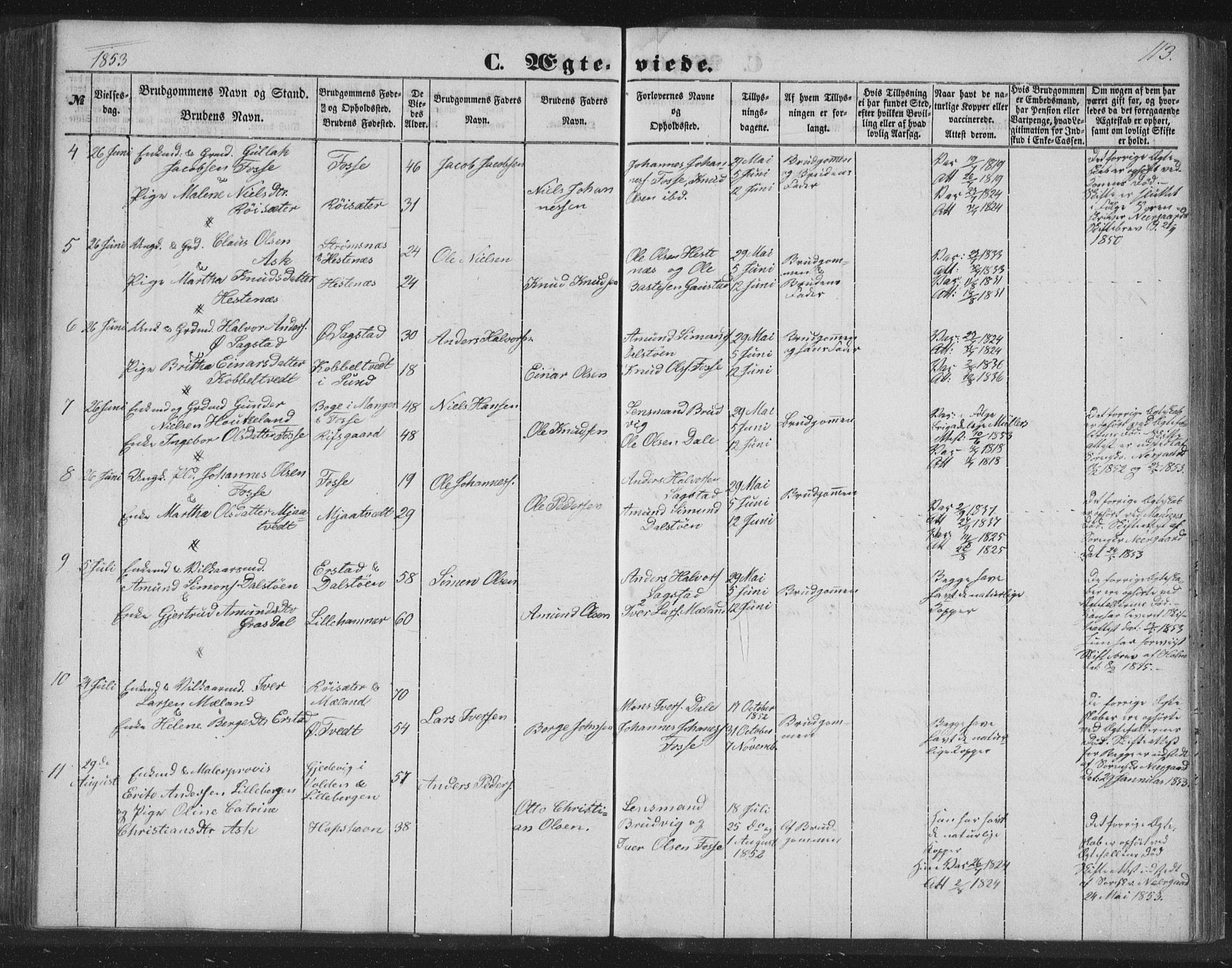 Alversund Sokneprestembete, SAB/A-73901/H/Ha/Hab: Parish register (copy) no. C 1, 1851-1866, p. 113