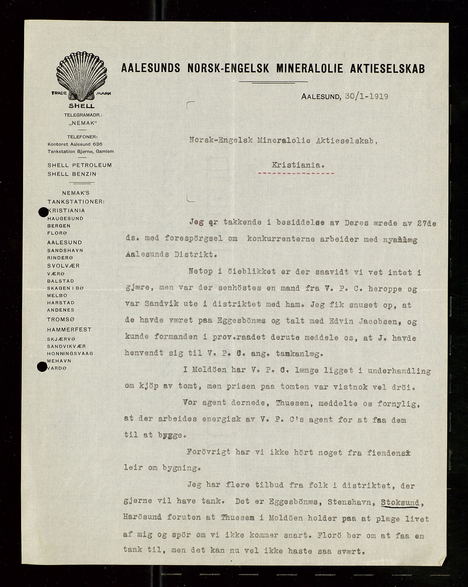 Pa 1521 - A/S Norske Shell, AV/SAST-A-101915/E/Ea/Eaa/L0007: Sjefskorrespondanse, 1919, p. 582