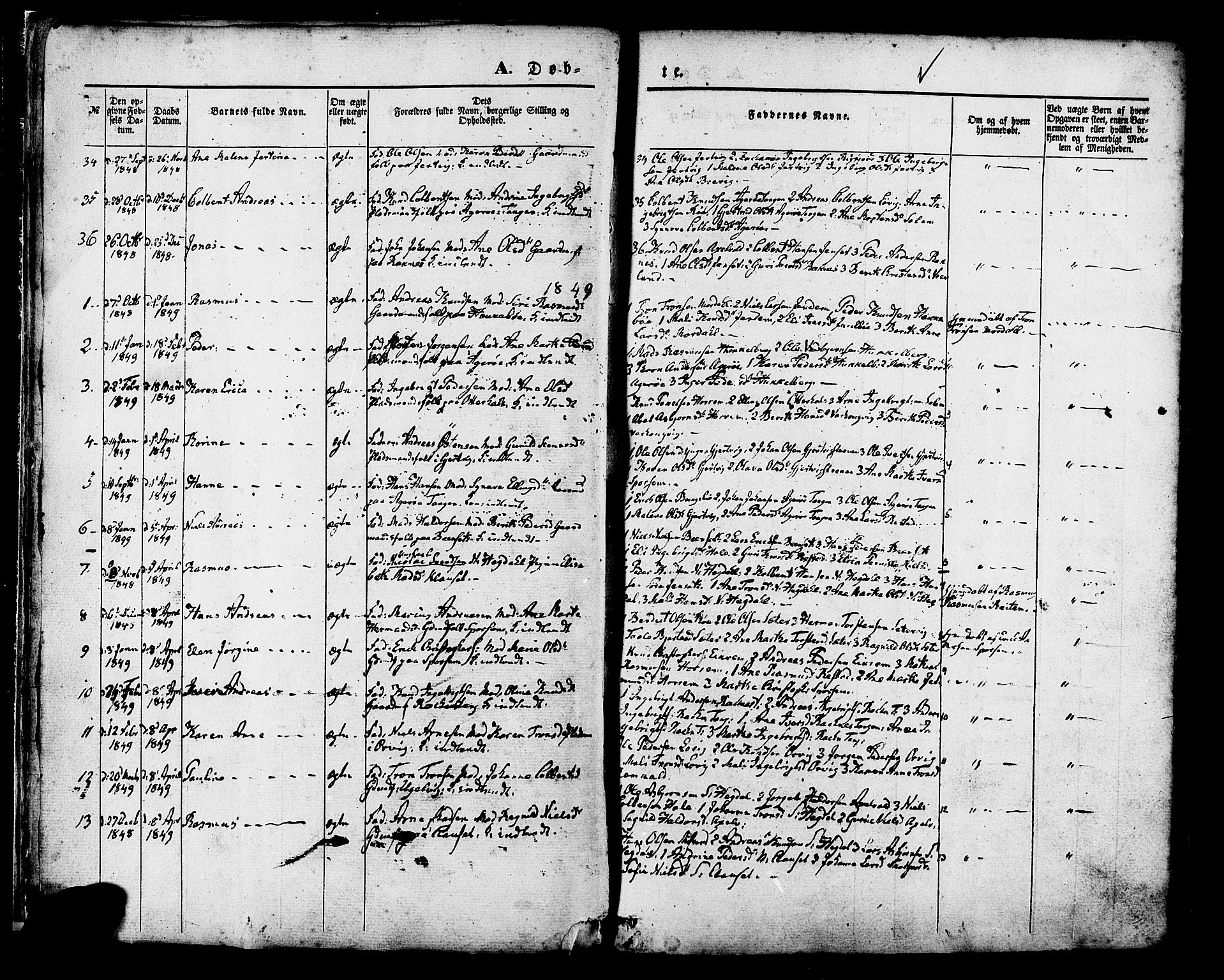 Ministerialprotokoller, klokkerbøker og fødselsregistre - Møre og Romsdal, SAT/A-1454/560/L0719: Parish register (official) no. 560A03, 1845-1872, p. 13