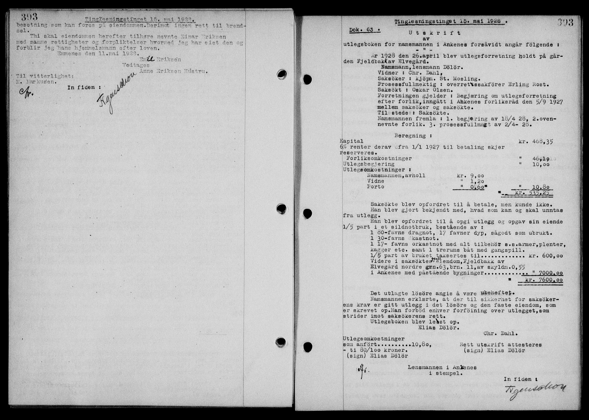 Steigen og Ofoten sorenskriveri, SAT/A-0030/1/2/2C/L0015/0002: Mortgage book no. 16 og 17-I, 1927-1928, Deed date: 15.05.1928