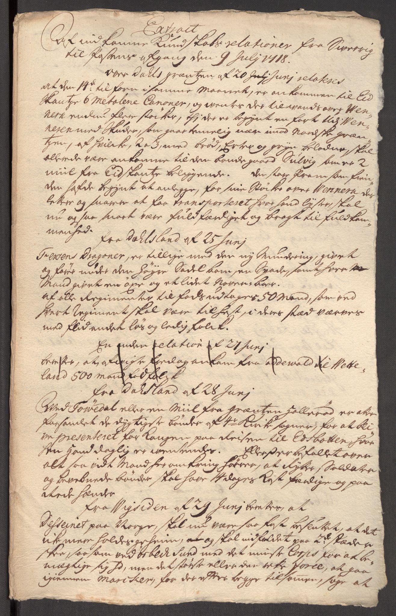 Kommanderende general (KG I) med Det norske krigsdirektorium, AV/RA-EA-5419/E/Eb/L0012: Kunnskap om fienden, kronologisk ordnet, 1718-1719, p. 41