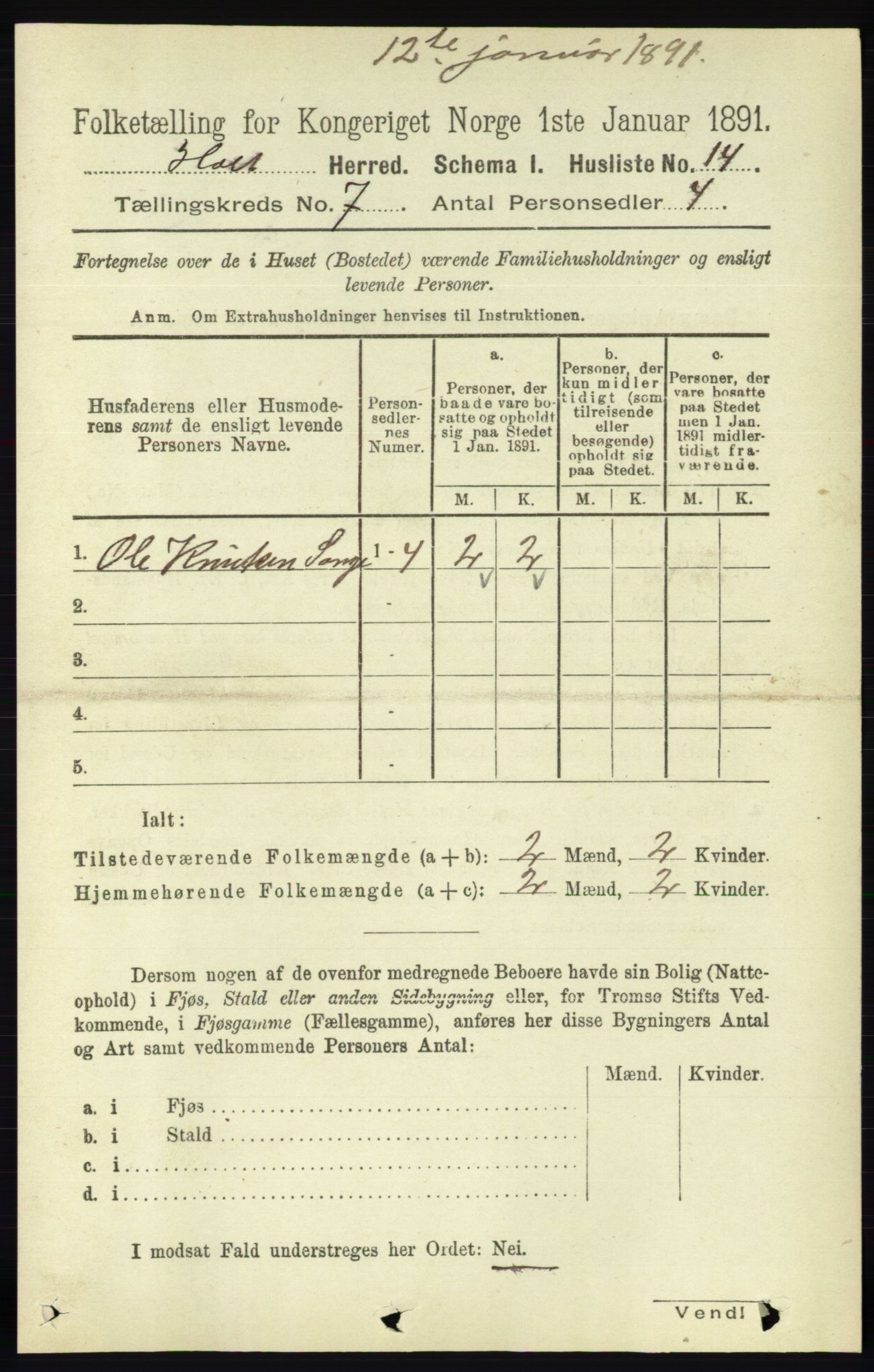 RA, 1891 census for 0914 Holt, 1891, p. 3308