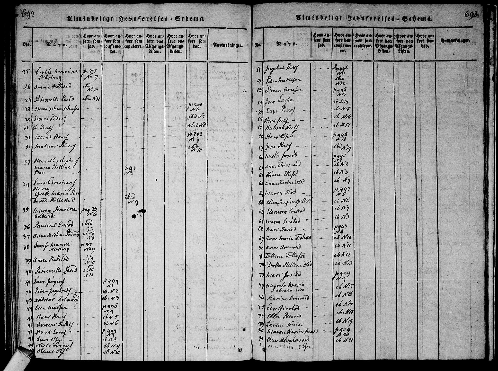 Røyken kirkebøker, AV/SAKO-A-241/F/Fa/L0004: Parish register (official) no. 4, 1814-1832, p. 692-693