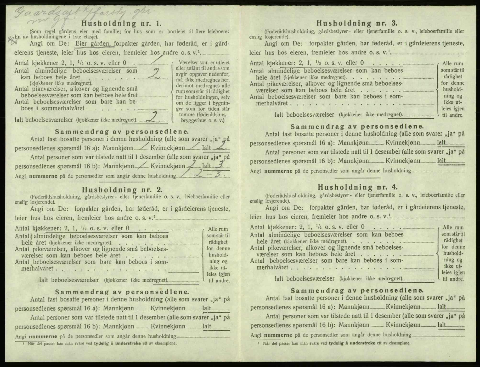 SAB, 1920 census for Tysnes, 1920, p. 1050