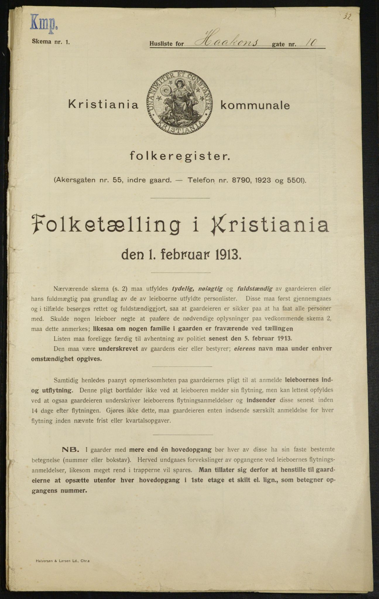 OBA, Municipal Census 1913 for Kristiania, 1913, p. 42550