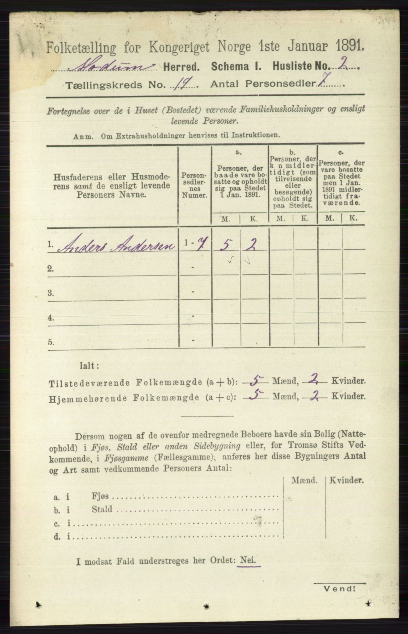 RA, 1891 census for 0623 Modum, 1891, p. 7579