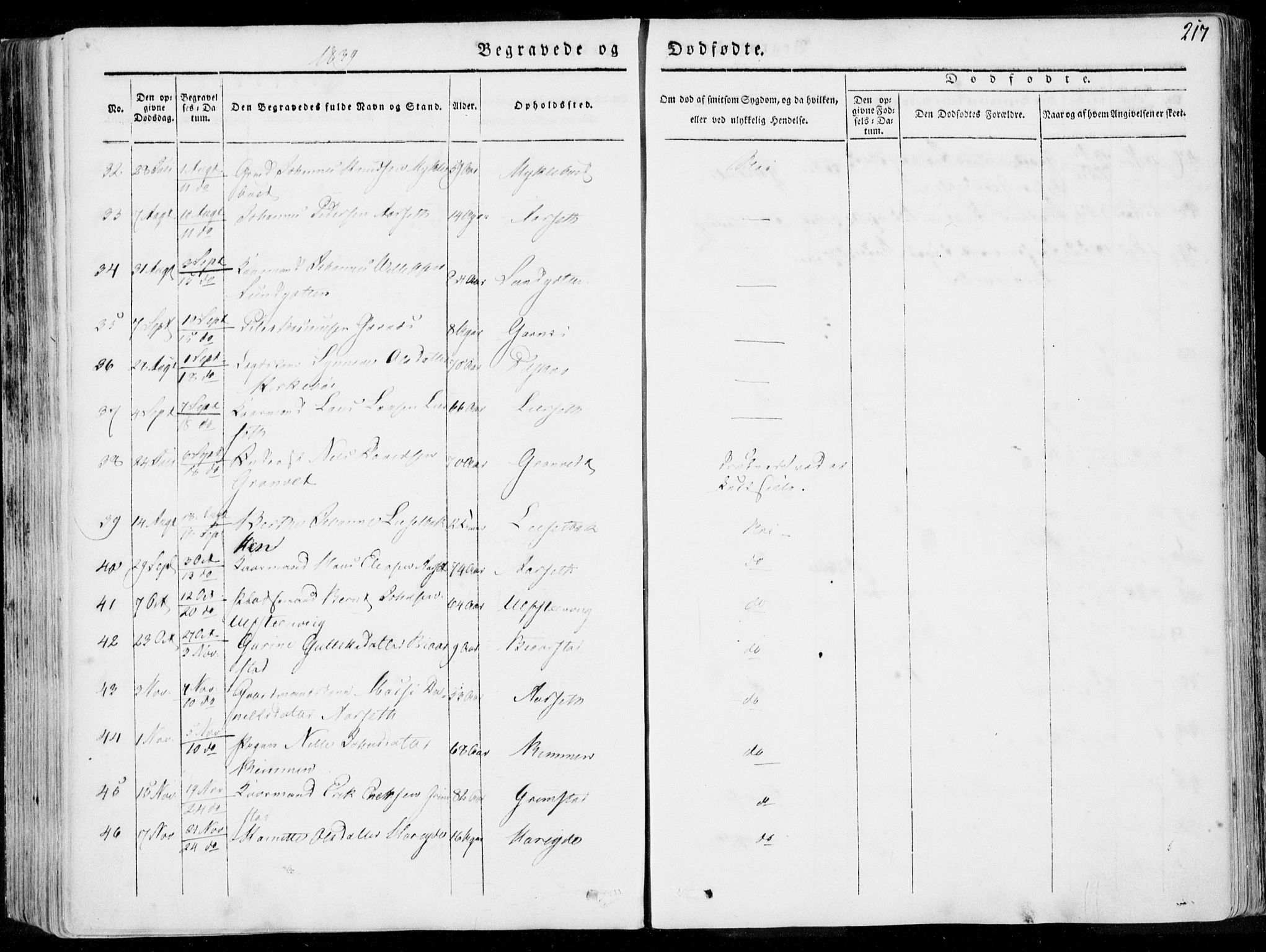 Ministerialprotokoller, klokkerbøker og fødselsregistre - Møre og Romsdal, AV/SAT-A-1454/509/L0104: Parish register (official) no. 509A02, 1833-1847, p. 217