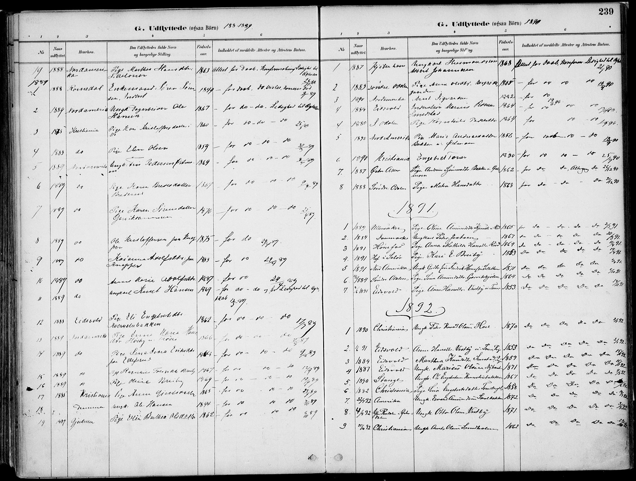 Nord-Odal prestekontor, AV/SAH-PREST-032/H/Ha/Haa/L0008: Parish register (official) no. 8, 1886-1901, p. 239