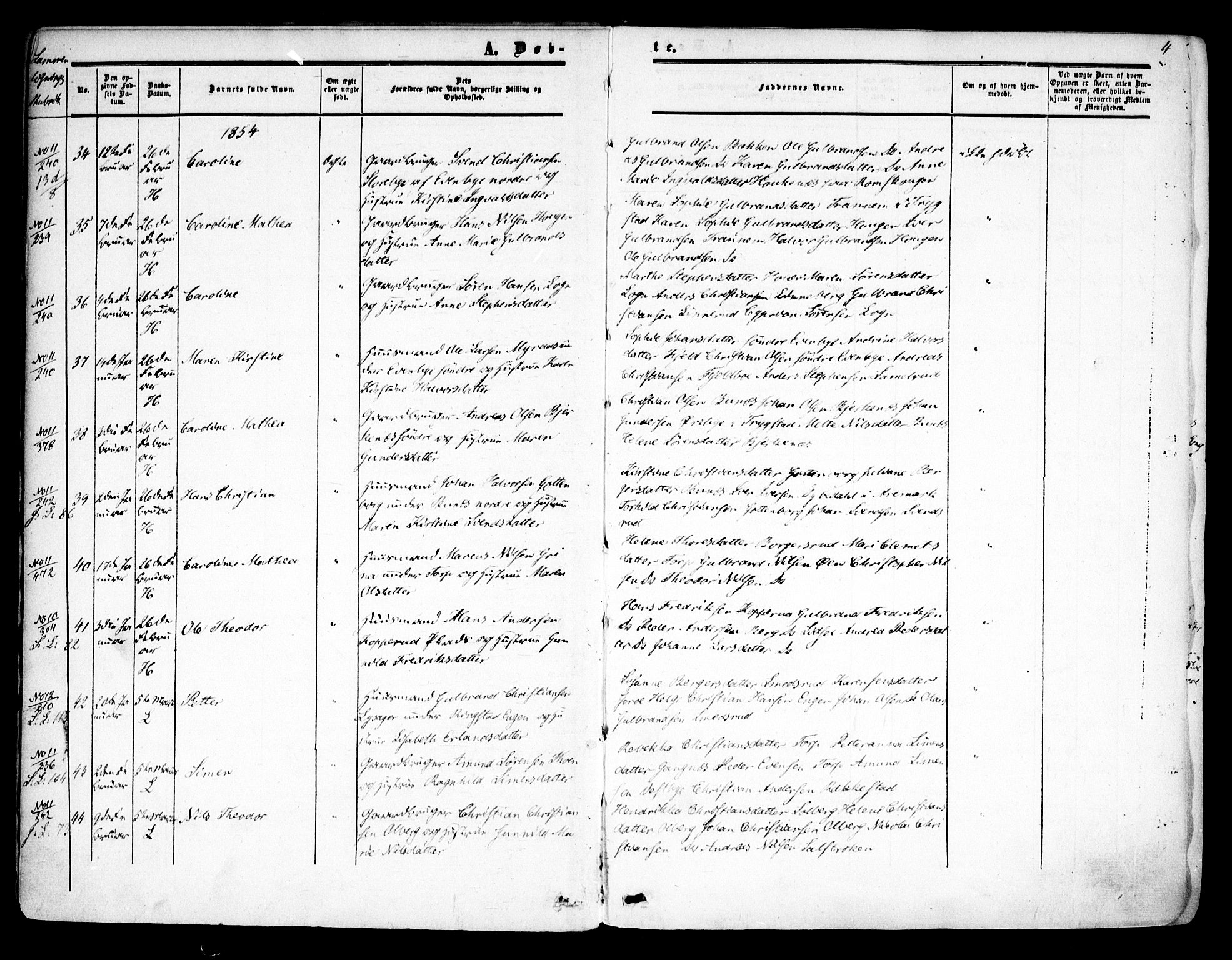 Høland prestekontor Kirkebøker, AV/SAO-A-10346a/F/Fa/L0010: Parish register (official) no. I 10, 1854-1861, p. 4