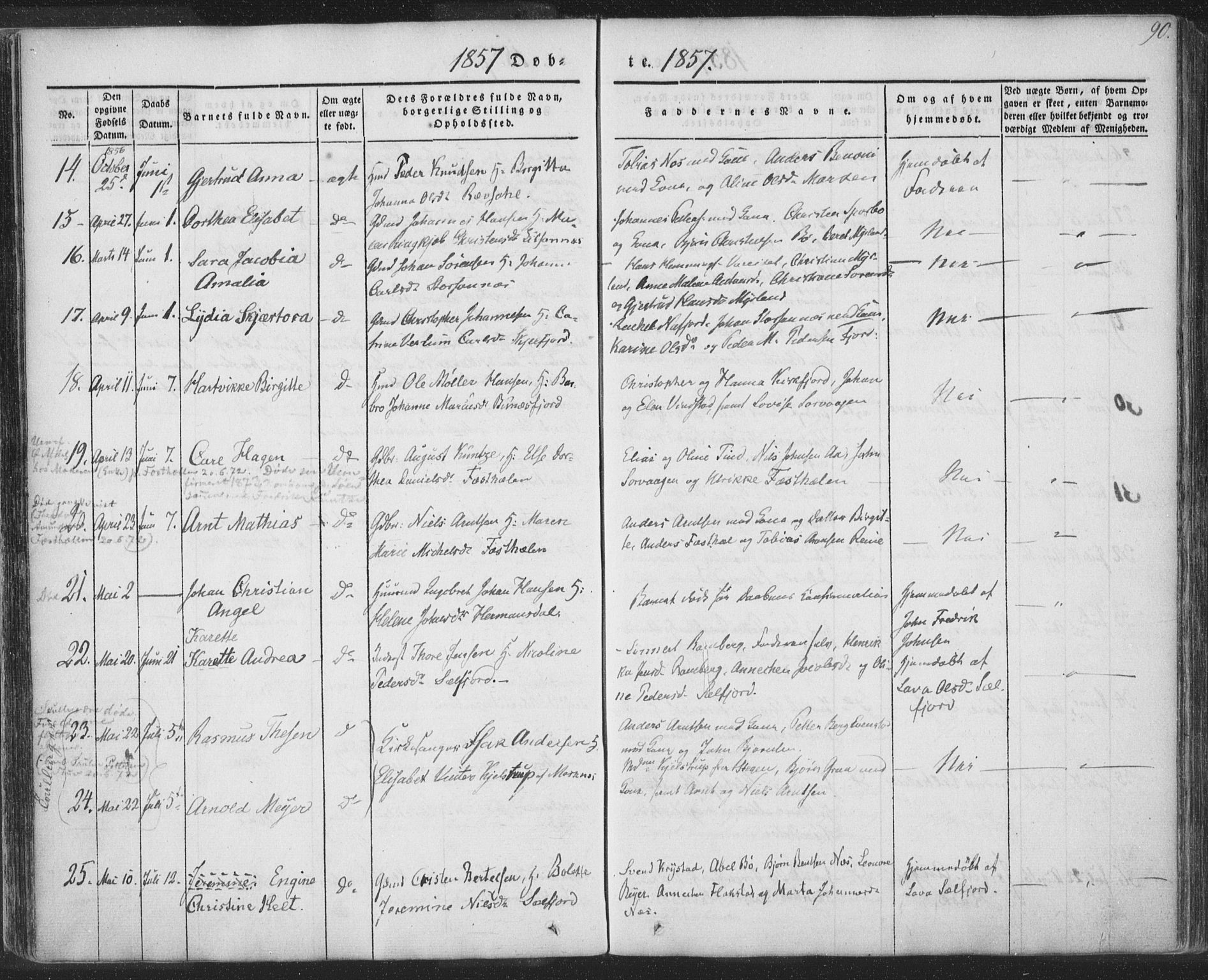 Ministerialprotokoller, klokkerbøker og fødselsregistre - Nordland, AV/SAT-A-1459/885/L1202: Parish register (official) no. 885A03, 1838-1859, p. 90