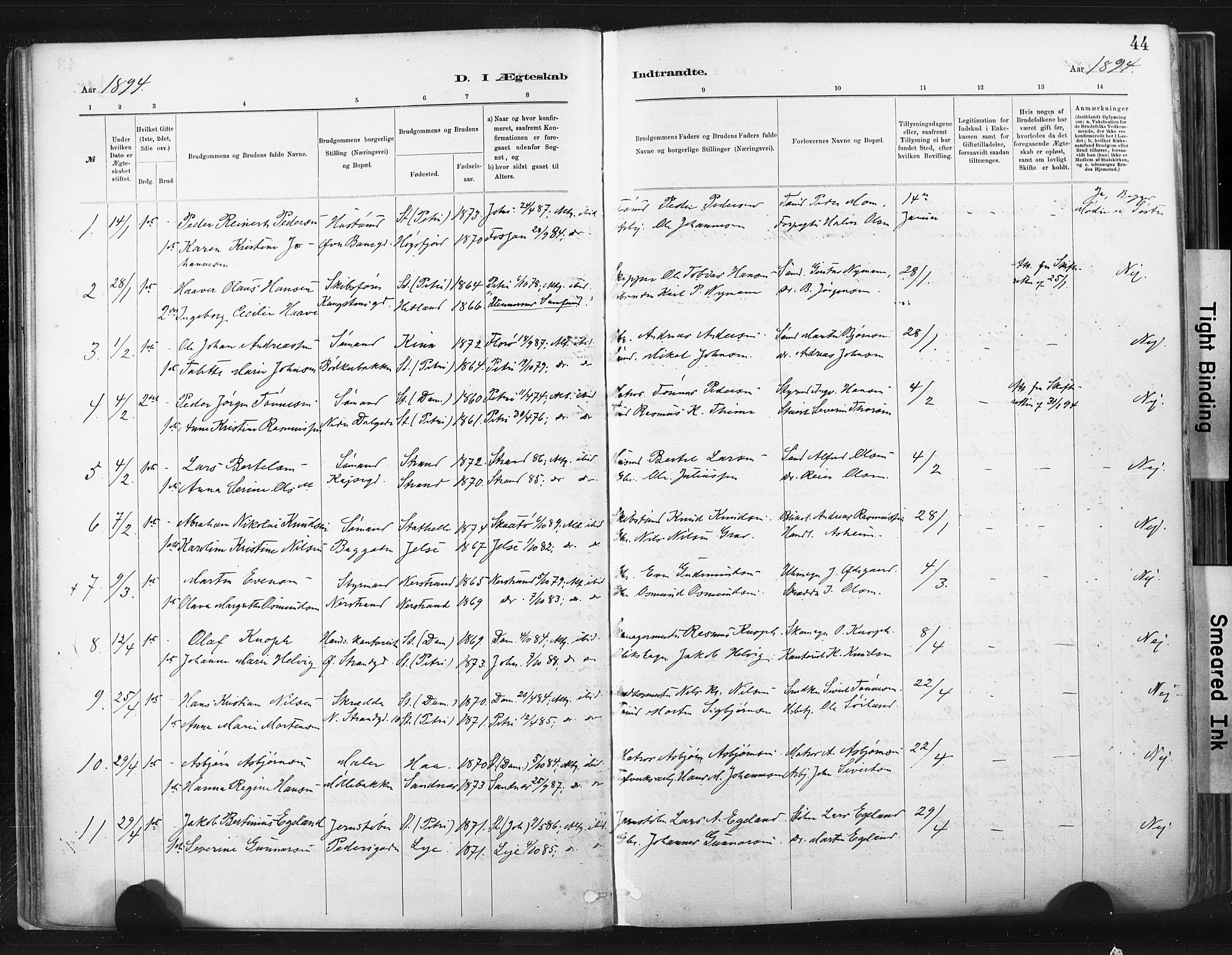 St. Johannes sokneprestkontor, SAST/A-101814/001/30/30BA/L0003: Parish register (official) no. A 3, 1885-1910, p. 44