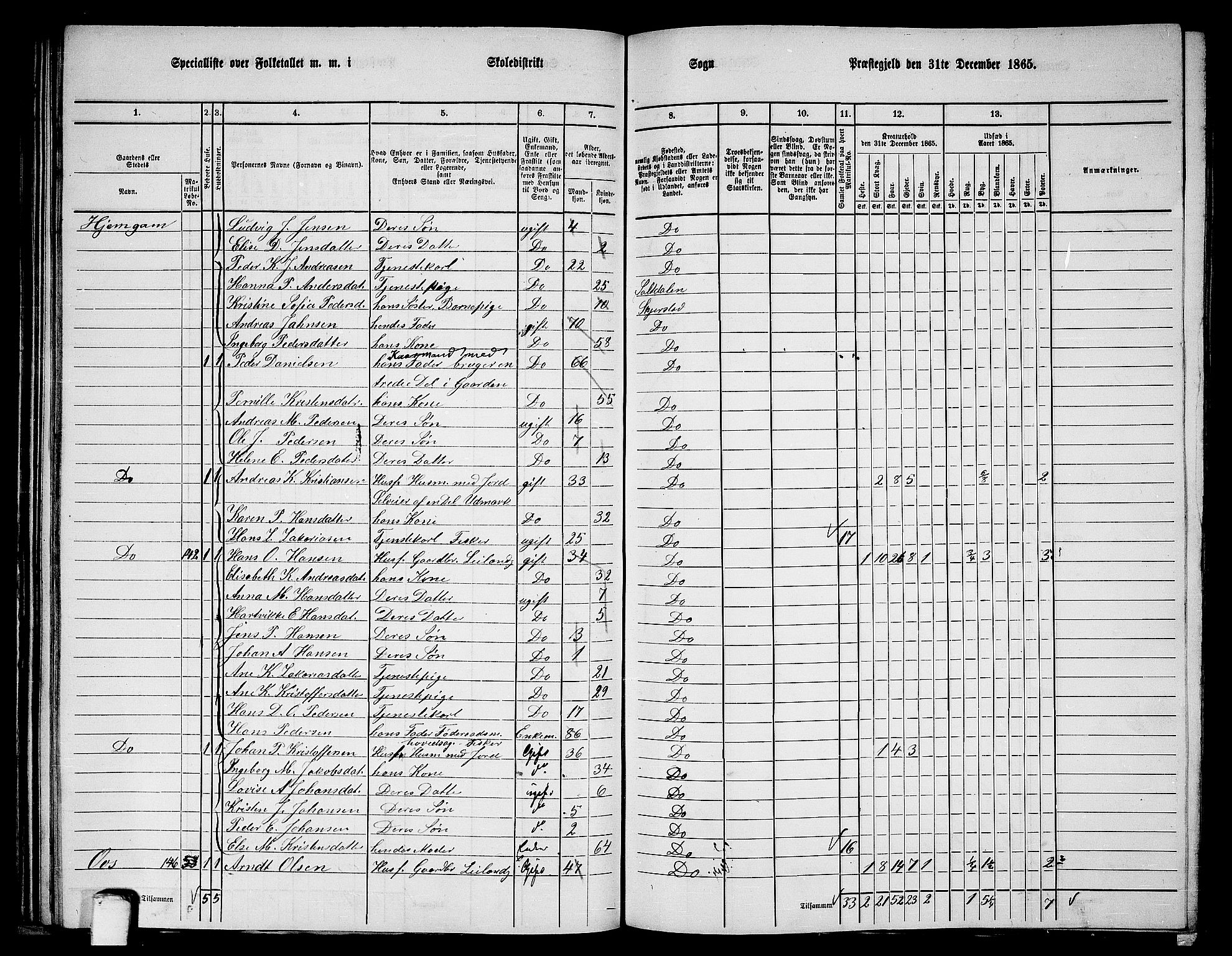 RA, 1865 census for Skjerstad, 1865, p. 81