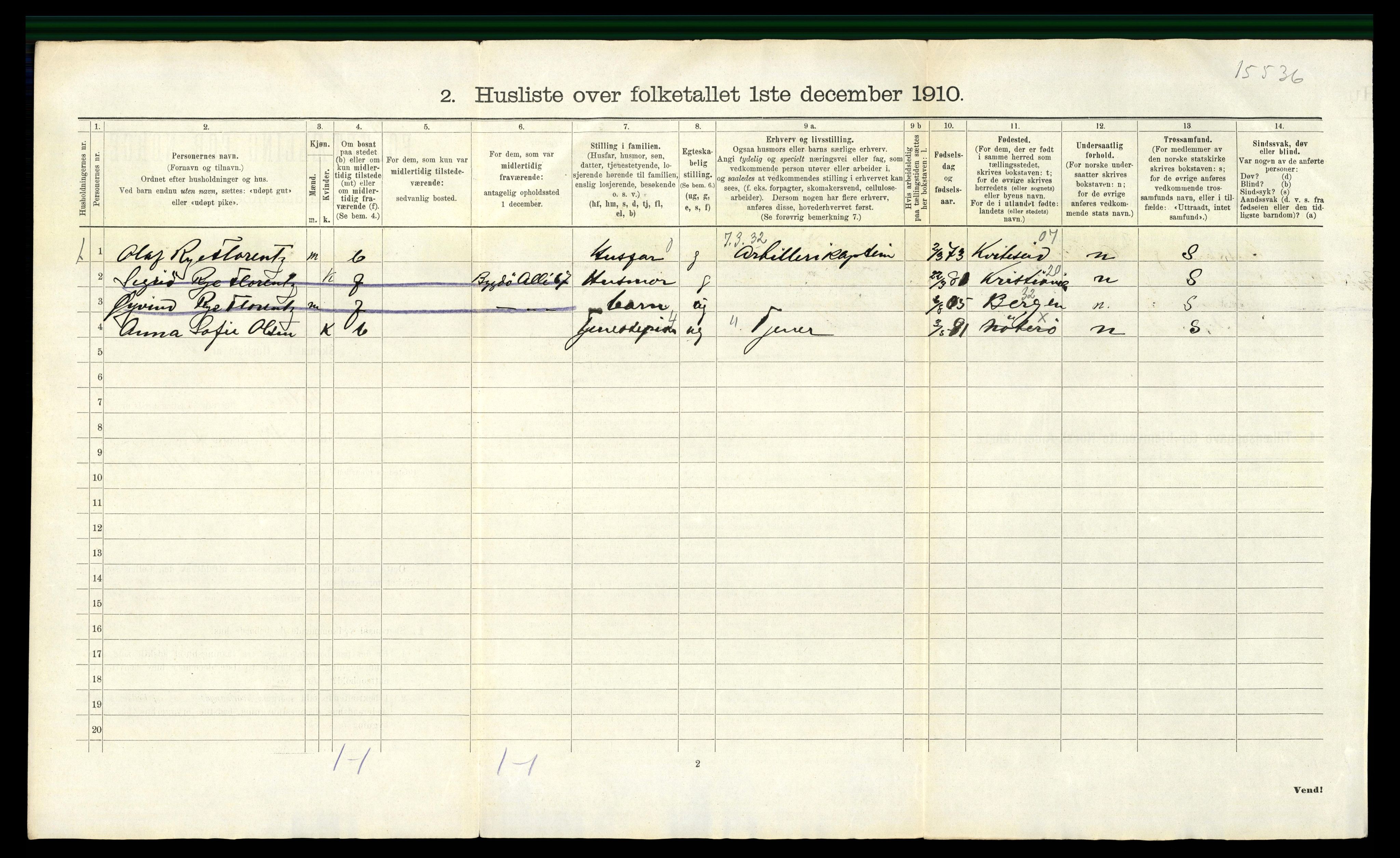 RA, 1910 census for Nøtterøy, 1910, p. 2465