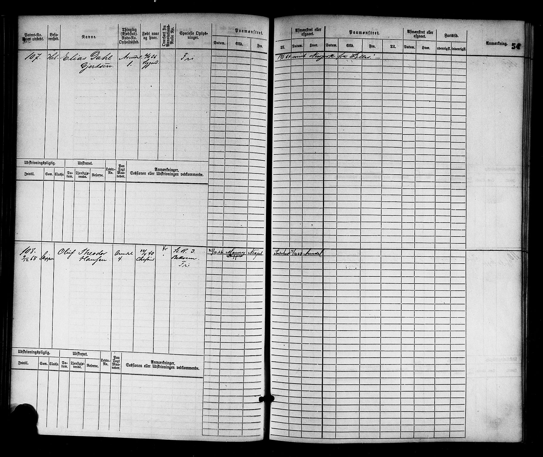 Arendal mønstringskrets, AV/SAK-2031-0012/F/Fb/L0010: Hovedrulle nr 1-774, S-8, 1868-1885, p. 57