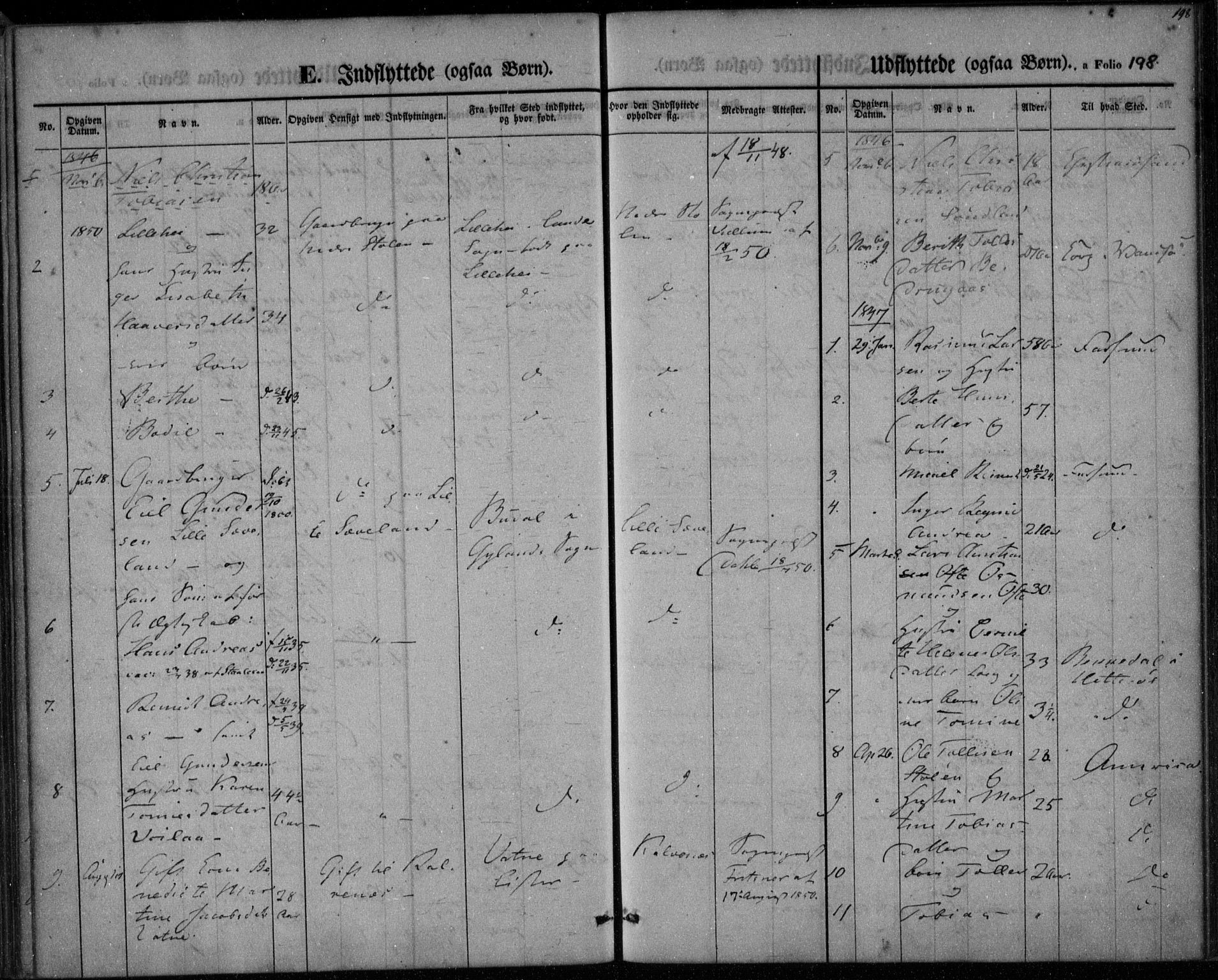 Herad sokneprestkontor, AV/SAK-1111-0018/F/Fa/Faa/L0004: Parish register (official) no. A 4, 1844-1853, p. 198