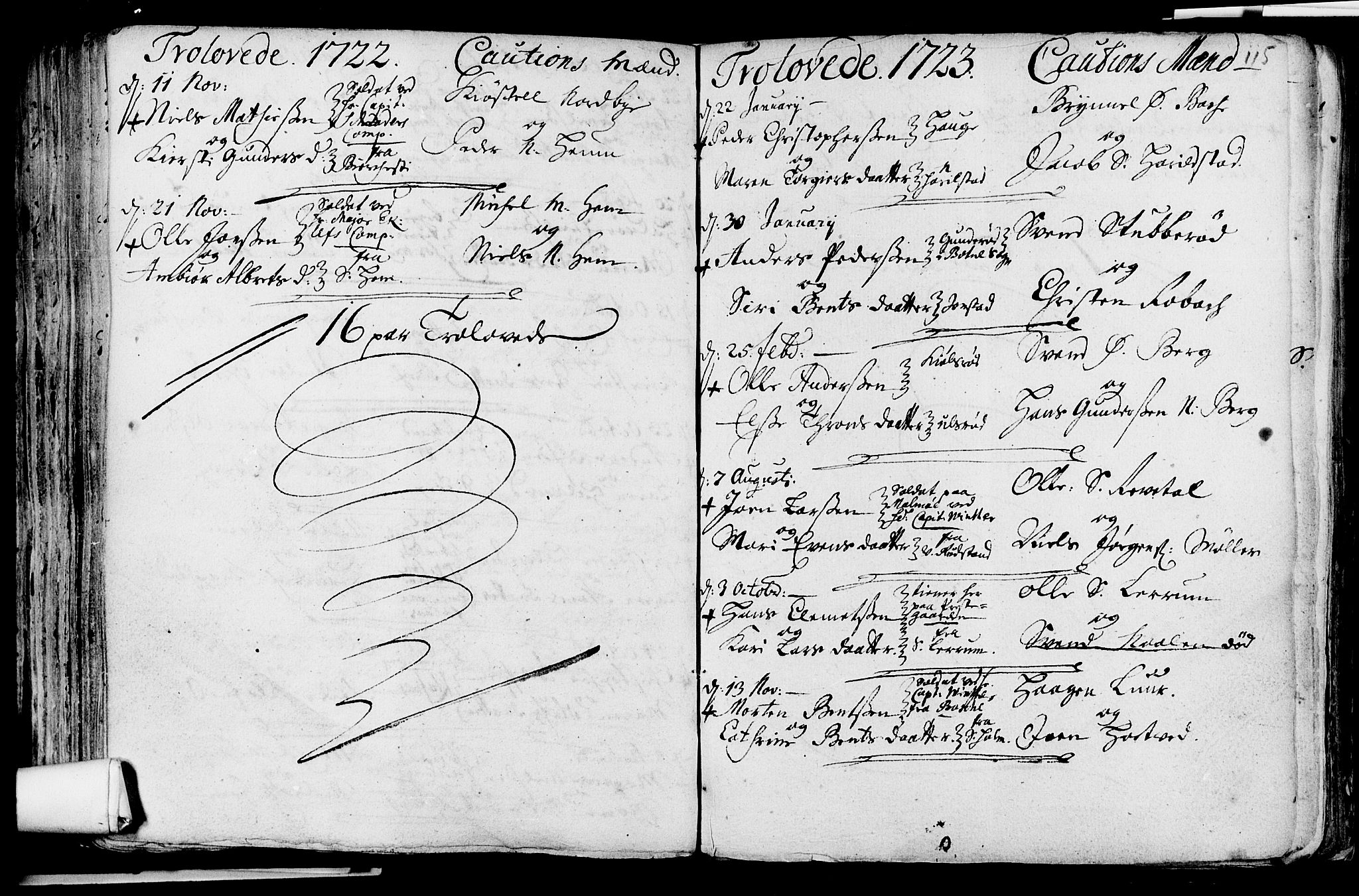 Våle kirkebøker, SAKO/A-334/F/Fa/L0002: Parish register (official) no. I 2, 1705-1732, p. 115