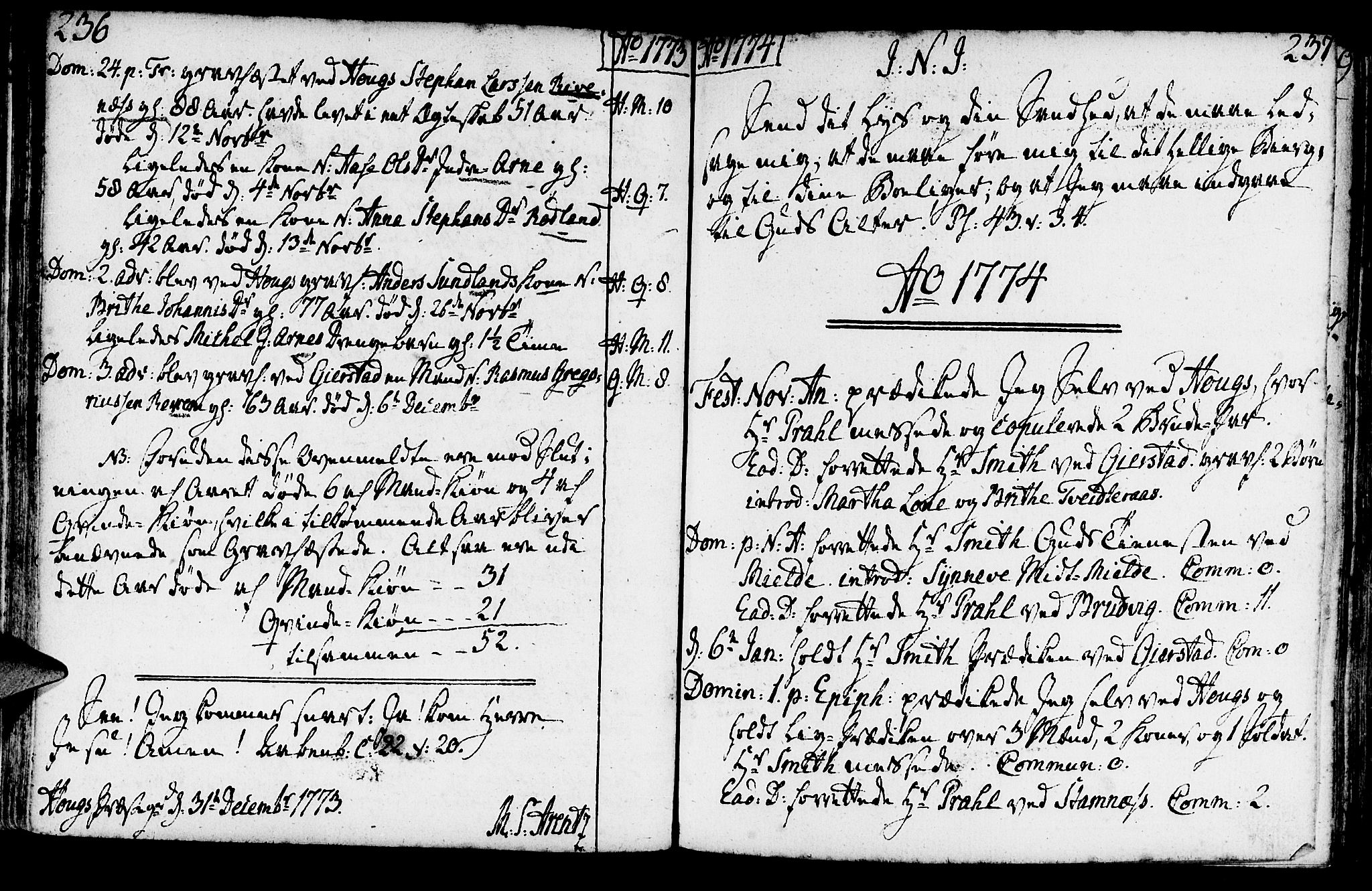 Haus sokneprestembete, SAB/A-75601/H/Haa: Parish register (official) no. A 9, 1767-1781, p. 236-237