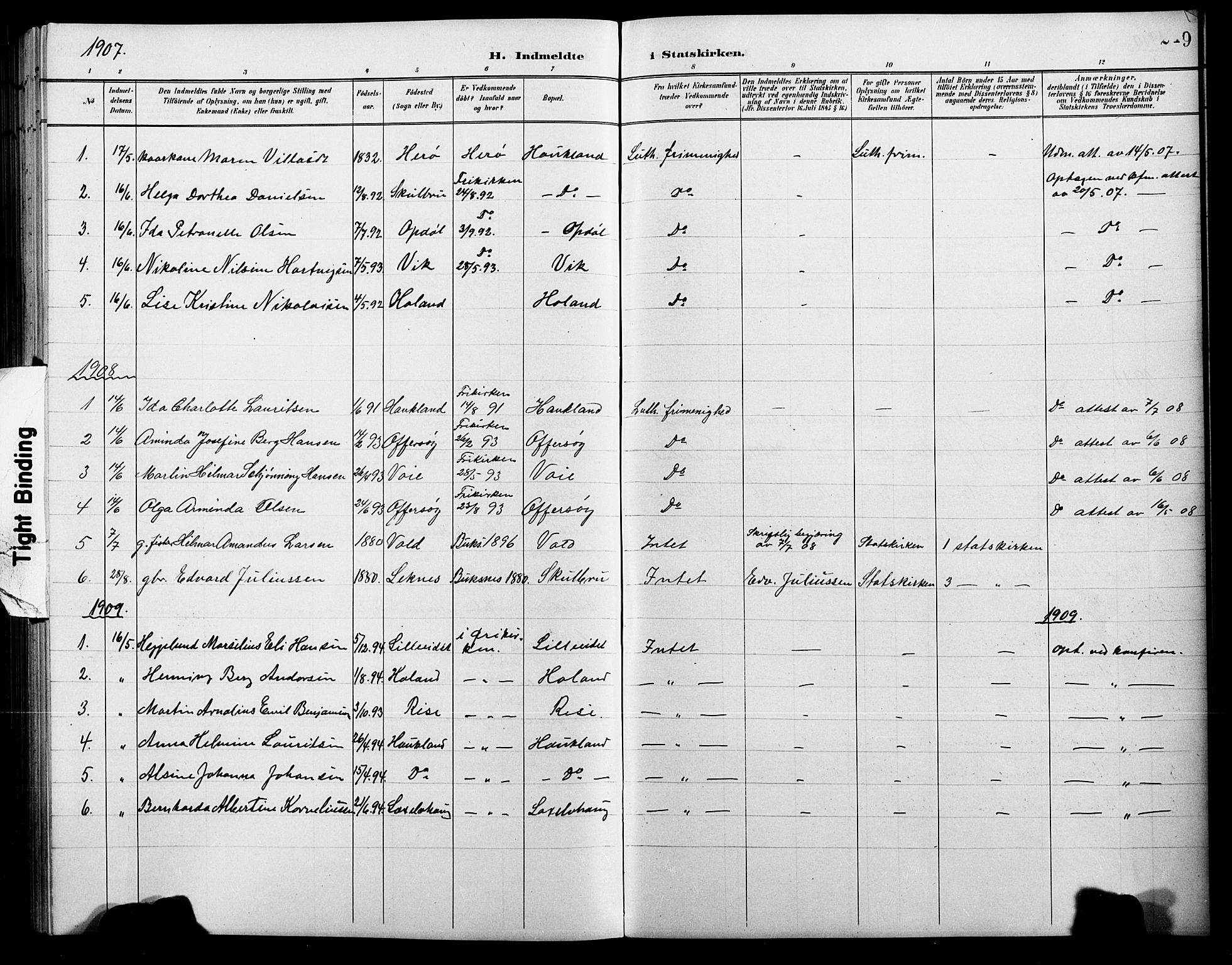 Ministerialprotokoller, klokkerbøker og fødselsregistre - Nordland, AV/SAT-A-1459/881/L1168: Parish register (copy) no. 881C05, 1900-1911, p. 219