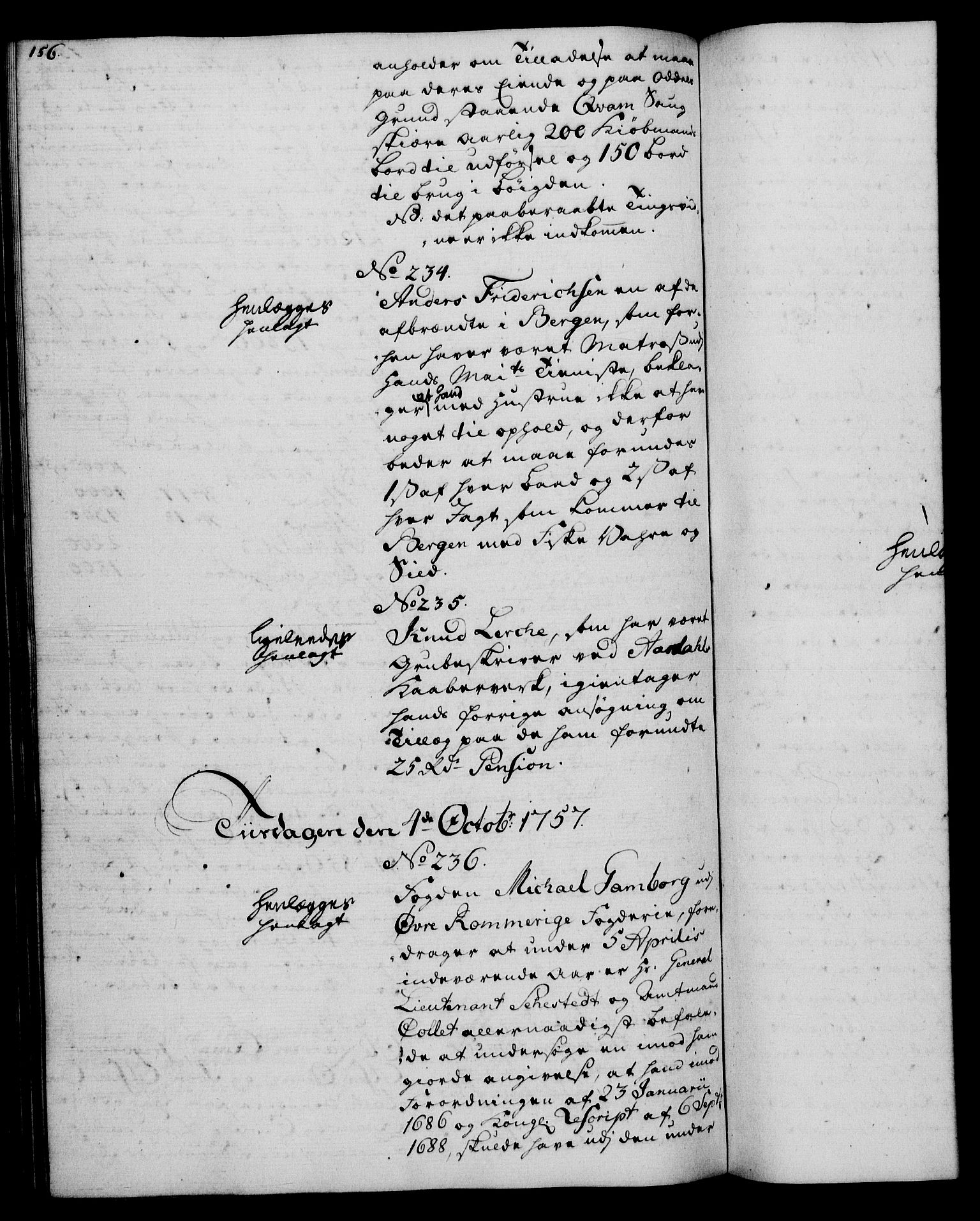 Rentekammeret, Kammerkanselliet, RA/EA-3111/G/Gh/Gha/L0034: Norsk ekstraktmemorialprotokoll (merket RK 53.79), 1756-1759, p. 156