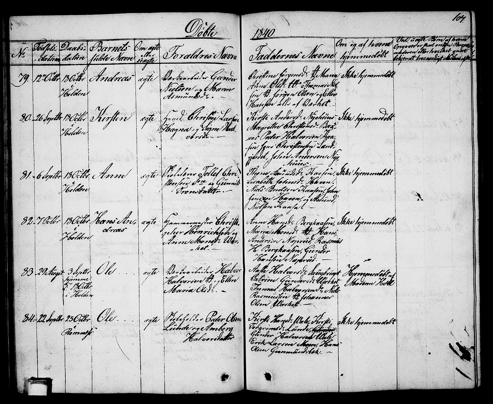 Holla kirkebøker, SAKO/A-272/G/Ga/L0002: Parish register (copy) no. I 2, 1830-1848, p. 107
