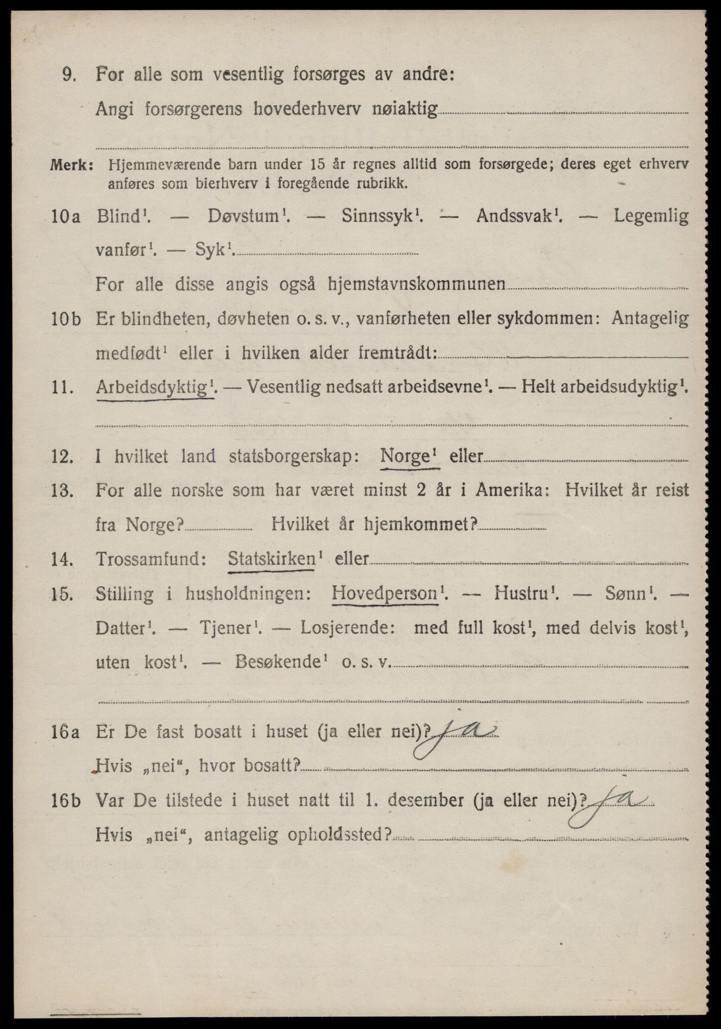 SAT, 1920 census for Vestnes, 1920, p. 4344
