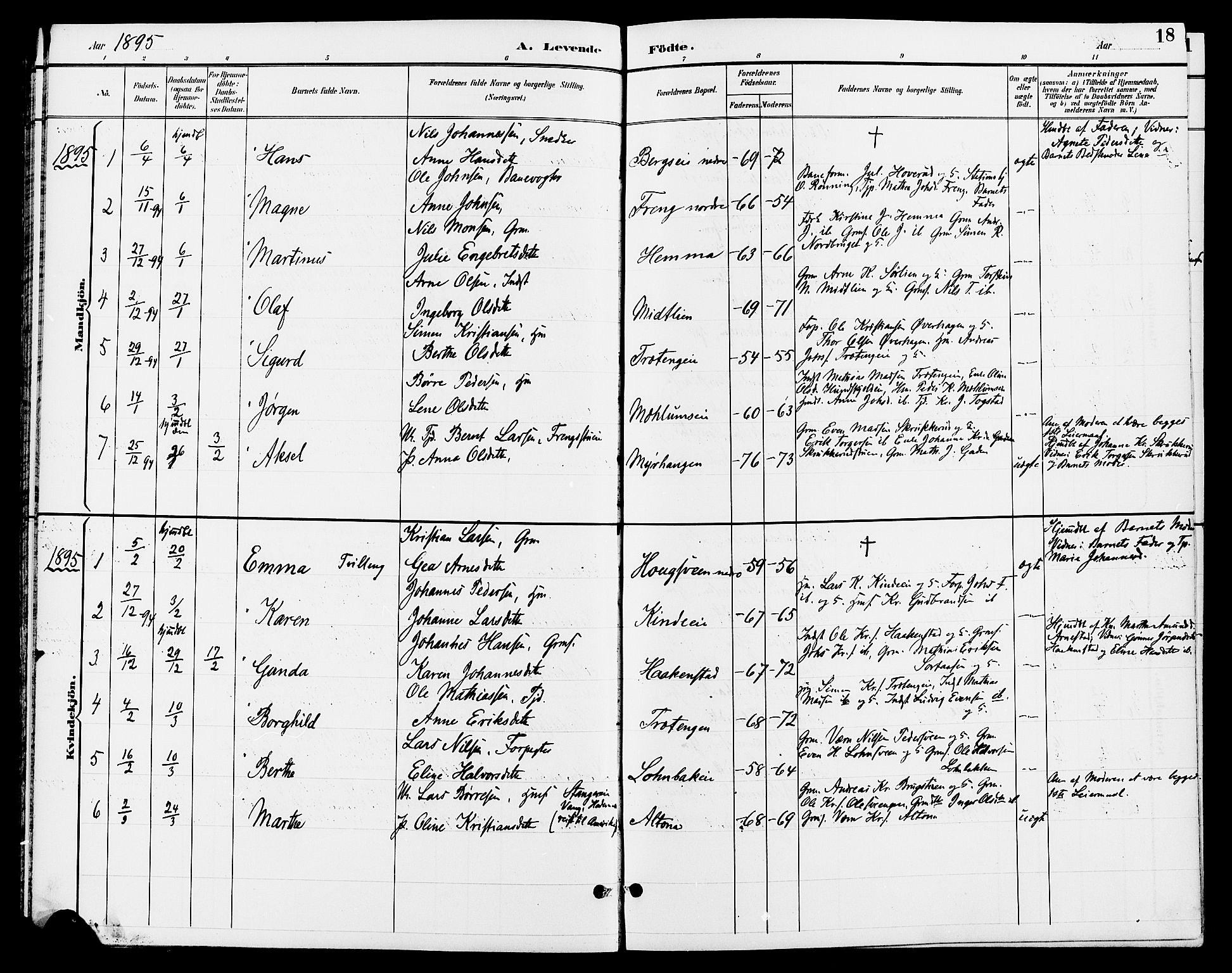 Ringsaker prestekontor, AV/SAH-PREST-014/L/La/L0013: Parish register (copy) no. 13, 1891-1904, p. 18