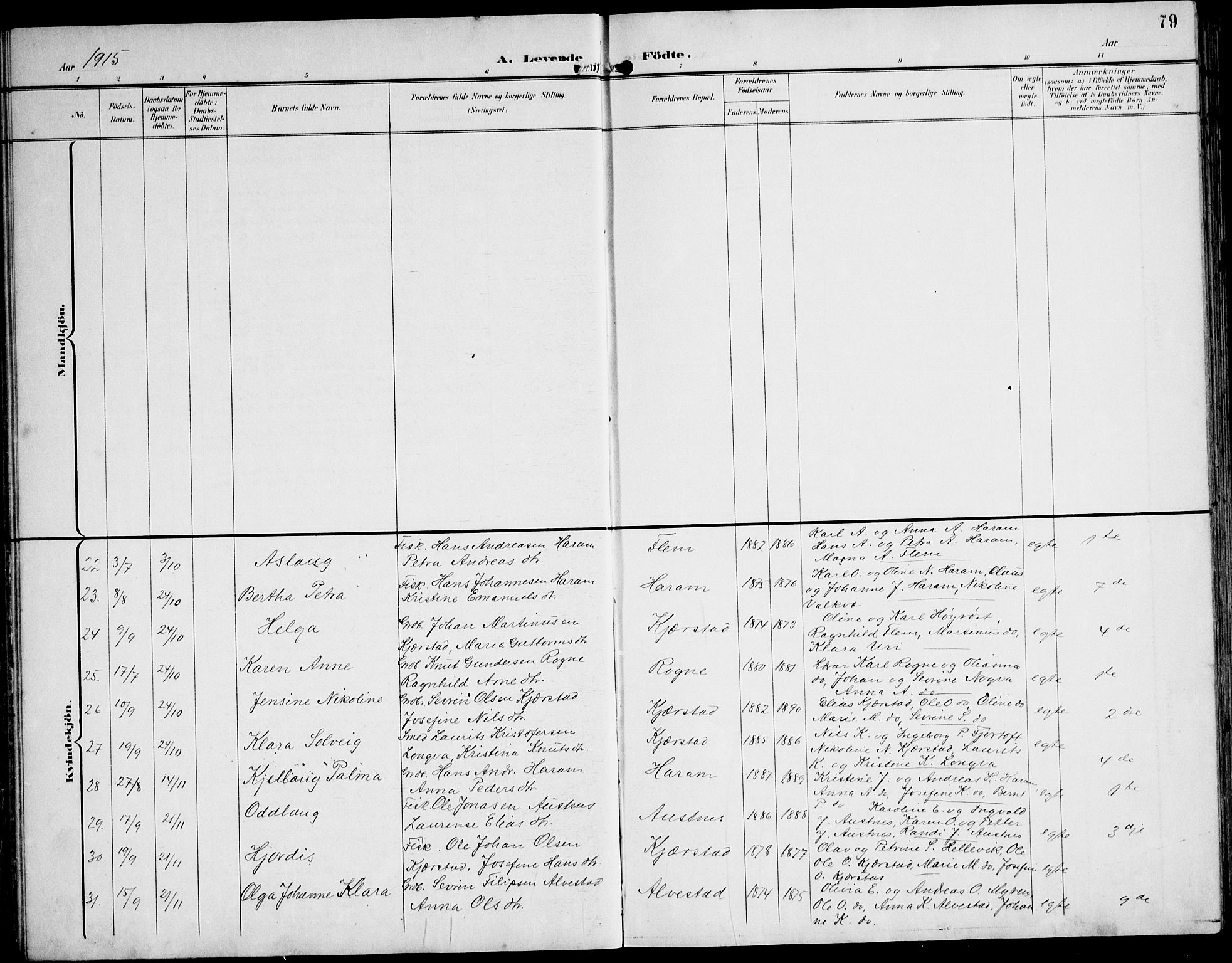 Ministerialprotokoller, klokkerbøker og fødselsregistre - Møre og Romsdal, AV/SAT-A-1454/536/L0511: Parish register (copy) no. 536C06, 1899-1944, p. 79