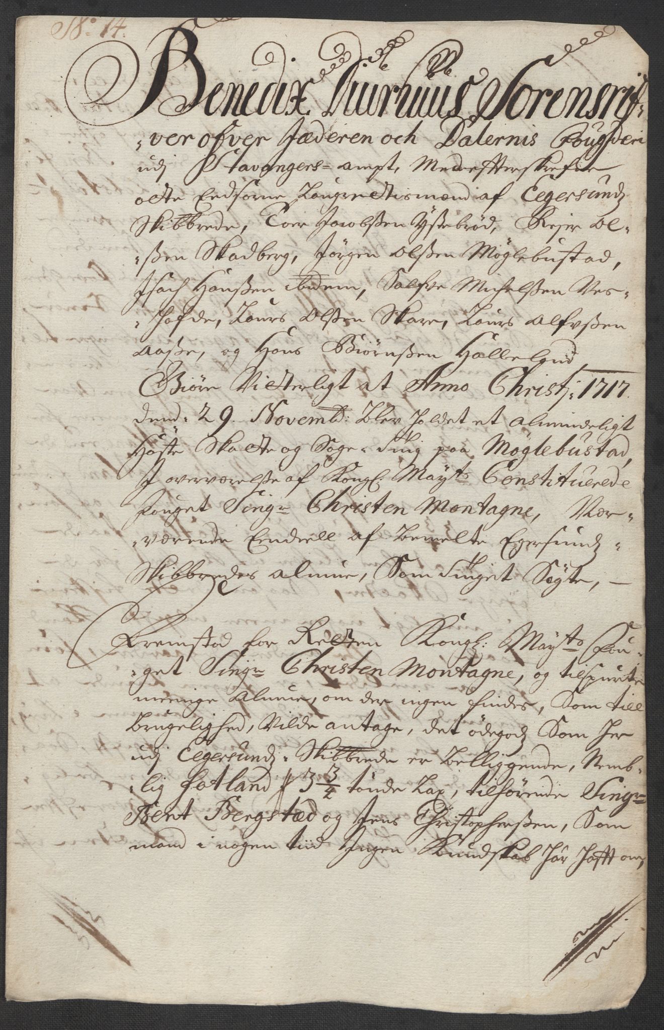 Rentekammeret inntil 1814, Reviderte regnskaper, Fogderegnskap, AV/RA-EA-4092/R46/L2742: Fogderegnskap Jæren og Dalane, 1717, p. 111