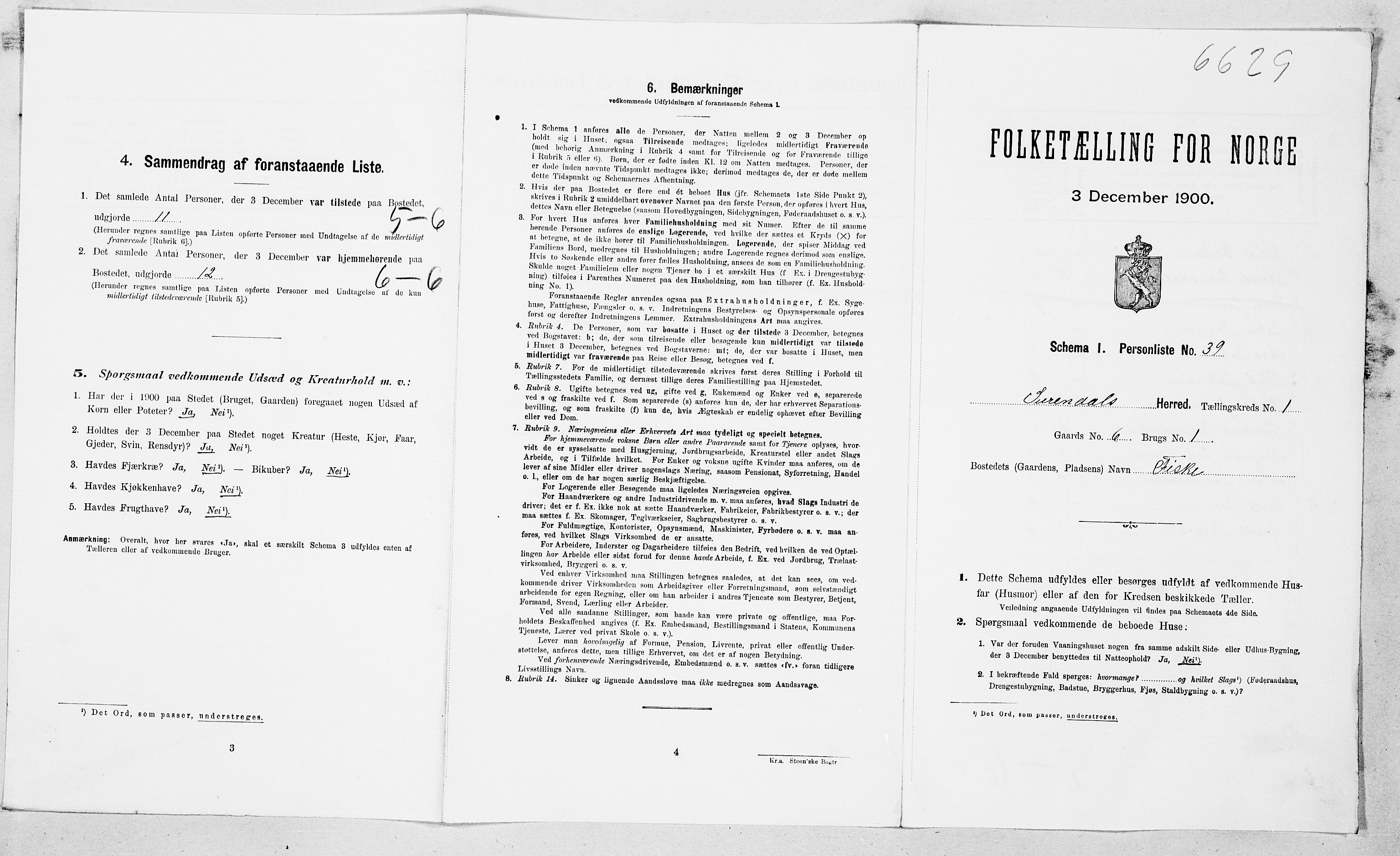 SAT, 1900 census for Surnadal, 1900, p. 155