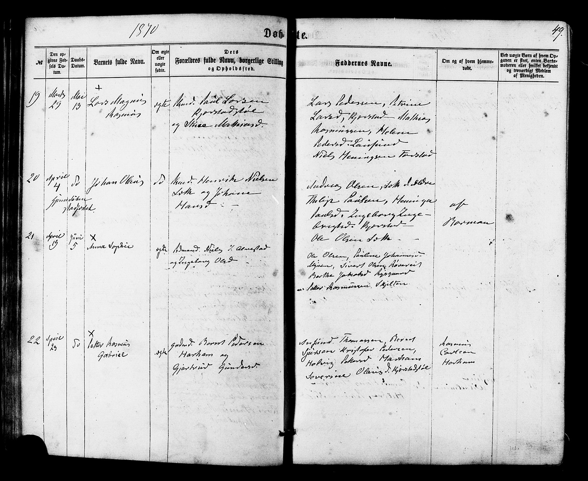 Ministerialprotokoller, klokkerbøker og fødselsregistre - Møre og Romsdal, AV/SAT-A-1454/536/L0498: Parish register (official) no. 536A07, 1862-1875, p. 49