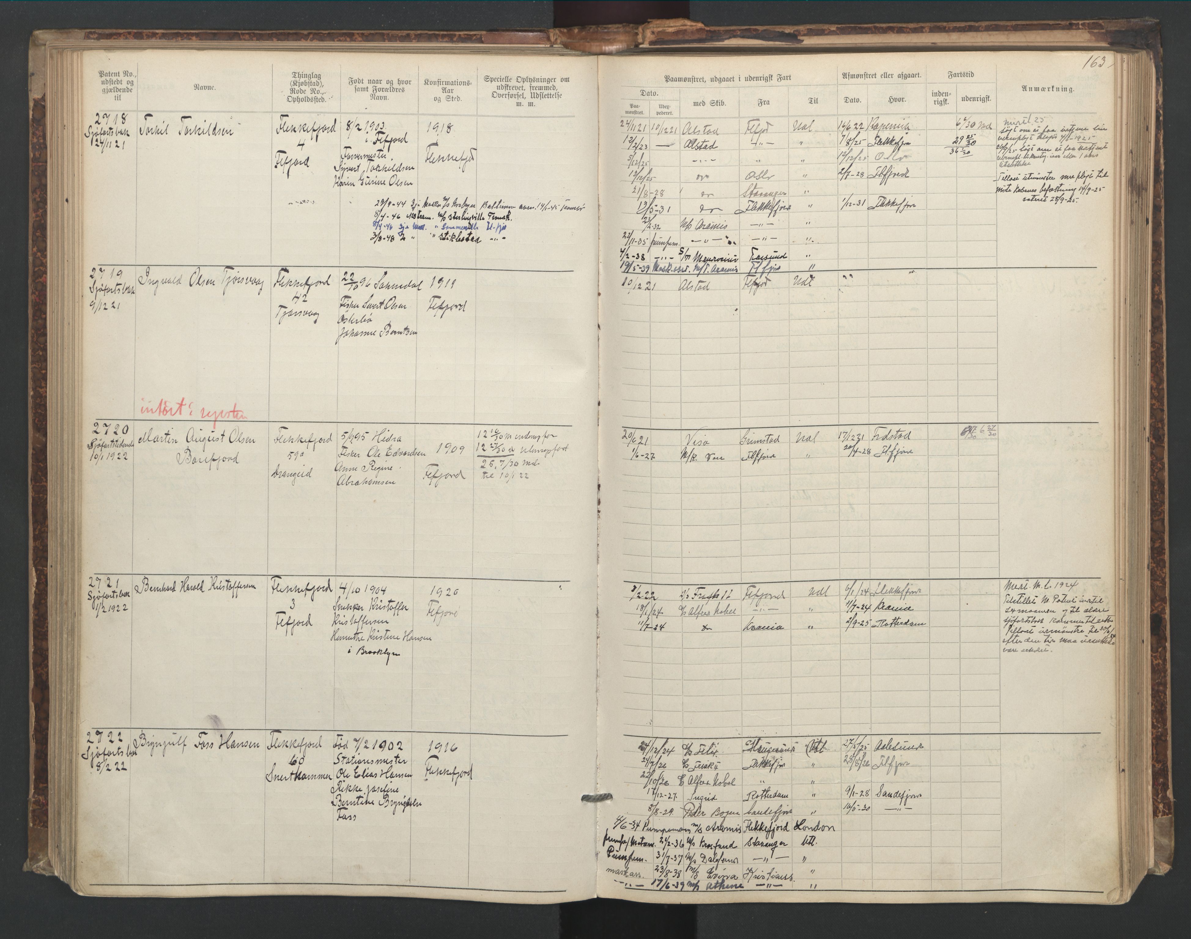 Flekkefjord mønstringskrets, AV/SAK-2031-0018/F/Fa/L0006: Annotasjonsrulle nr 1916-2964 med register, Æ-3, 1891-1948, p. 194