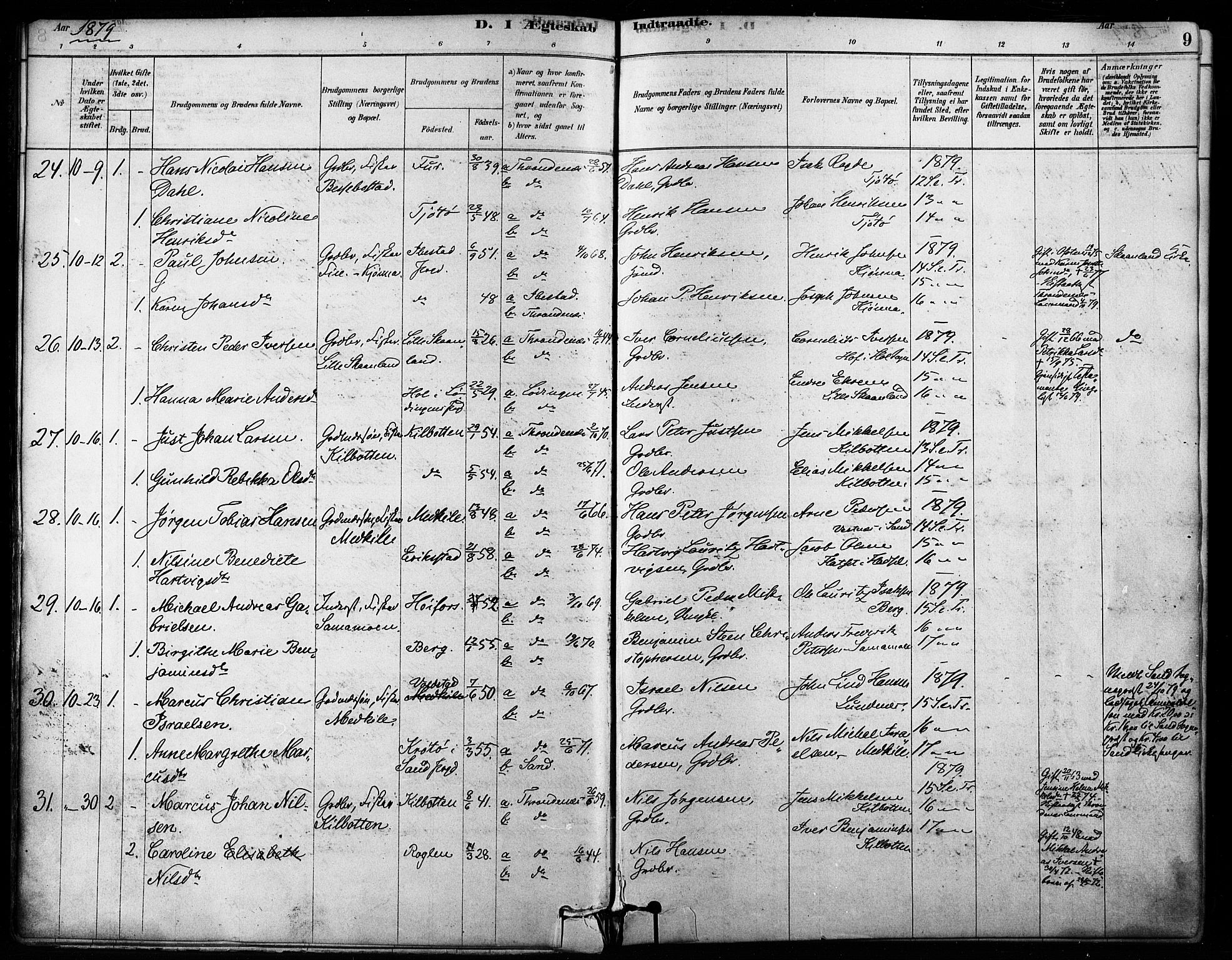 Trondenes sokneprestkontor, SATØ/S-1319/H/Ha/L0015kirke: Parish register (official) no. 15, 1878-1889, p. 9