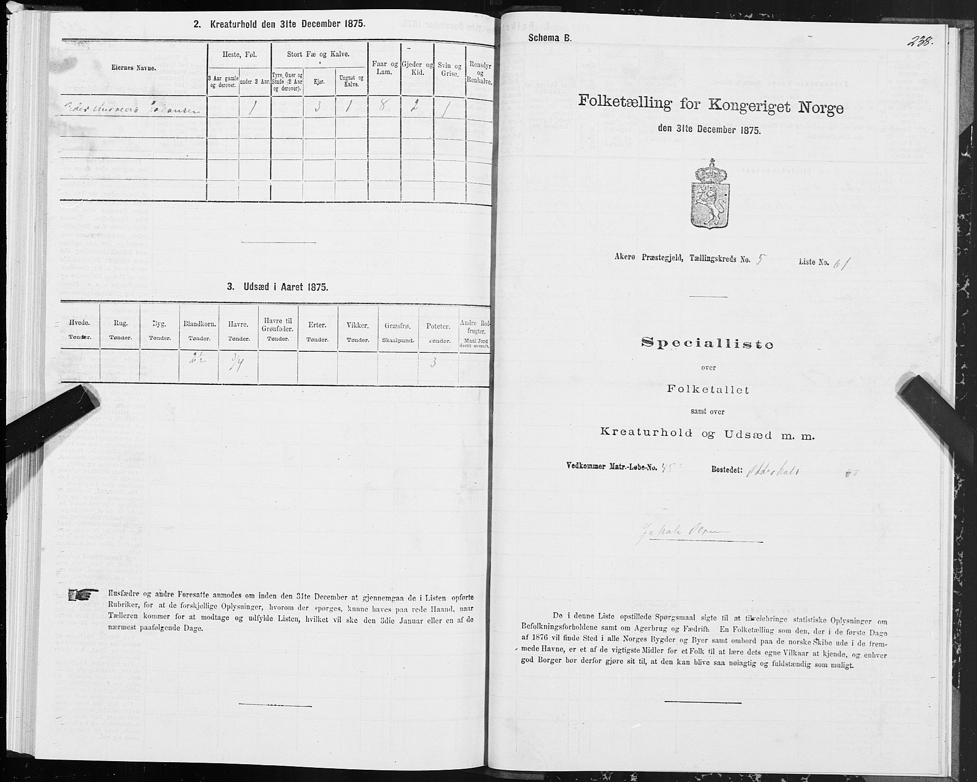 SAT, 1875 census for 1545P Aukra, 1875, p. 2238