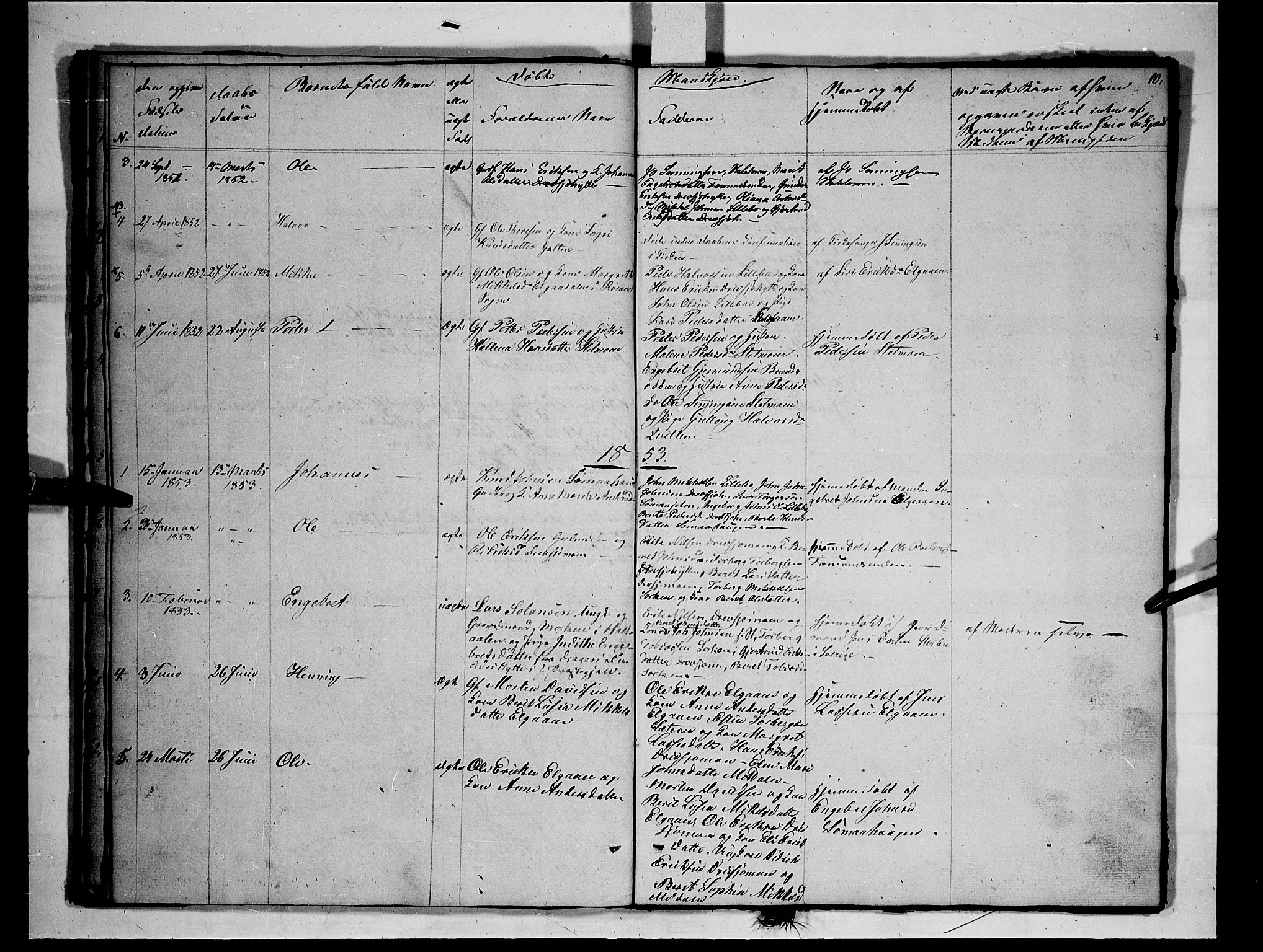 Rendalen prestekontor, SAH/PREST-054/H/Ha/Hab/L0001: Parish register (copy) no. 1, 1847-1857, p. 10