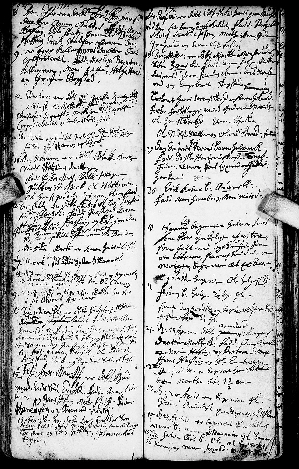 Aurskog prestekontor Kirkebøker, SAO/A-10304a/F/Fa/L0001: Parish register (official) no. I 1, 1707-1735, p. 163a-163b