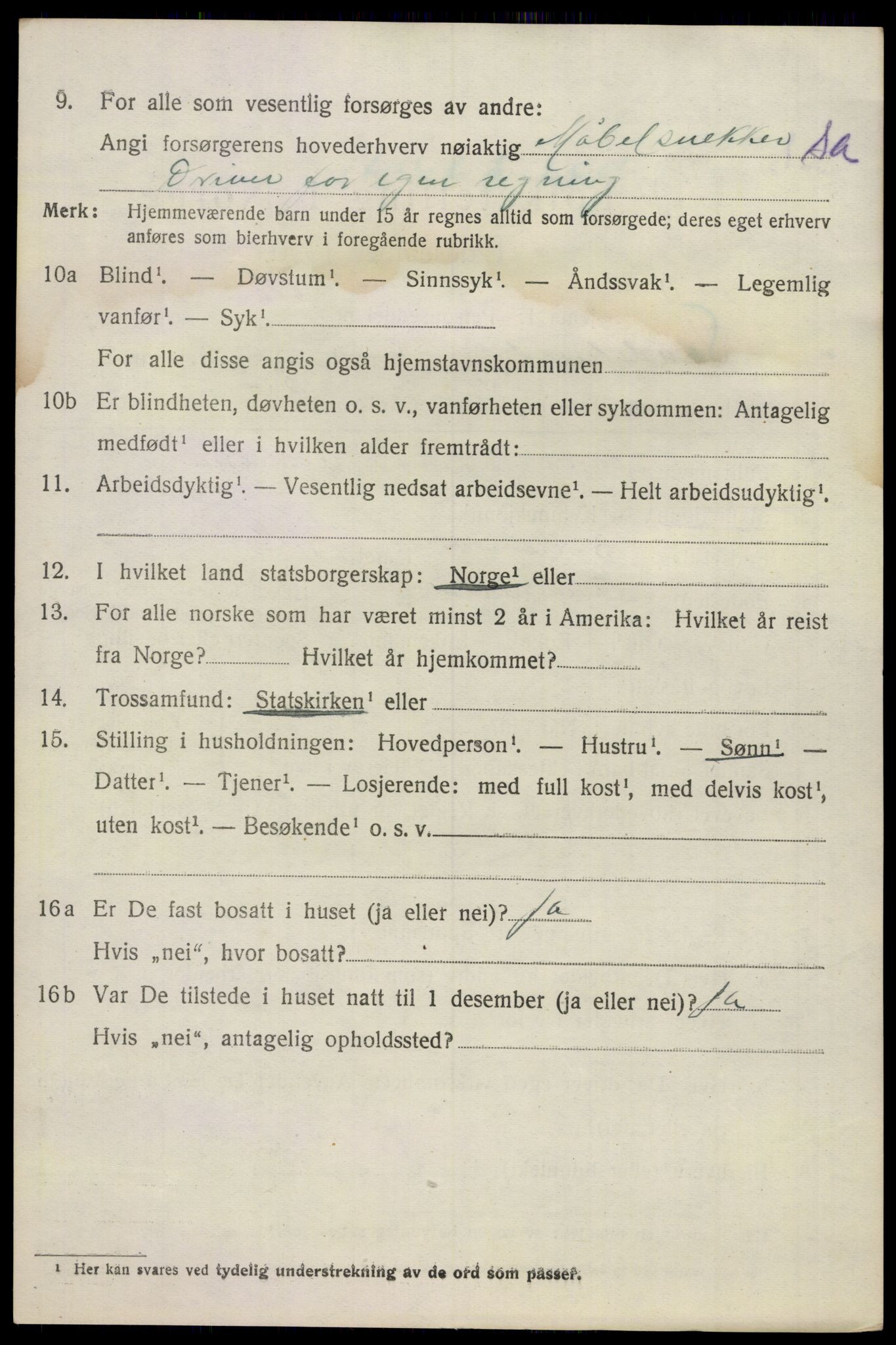SAKO, 1920 census for Sandeherred, 1920, p. 5213