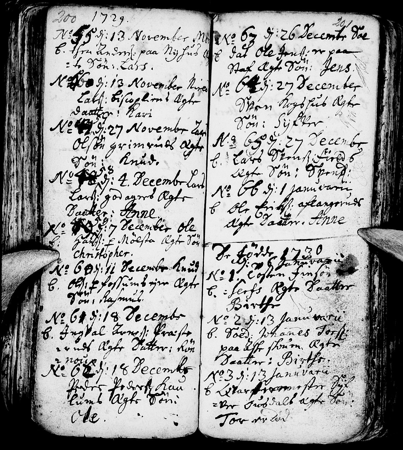 Nes prestekontor, Hedmark, AV/SAH-PREST-020/L/La/L0001: Parish register (copy) no. 1, 1663-1784, p. 200-201