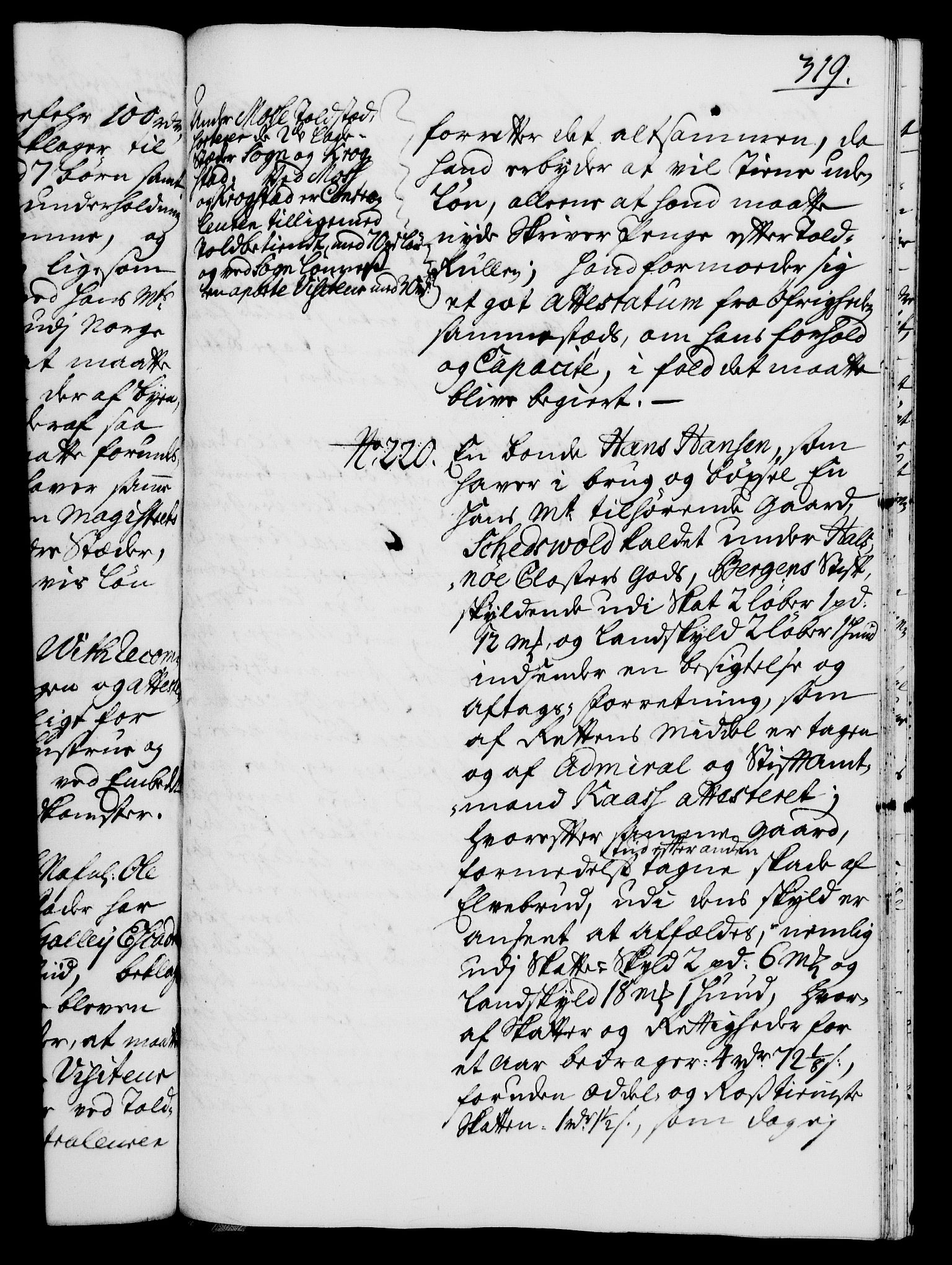 Rentekammeret, Kammerkanselliet, RA/EA-3111/G/Gh/Gha/L0017: Norsk ekstraktmemorialprotokoll (merket RK 53.62), 1735, p. 319