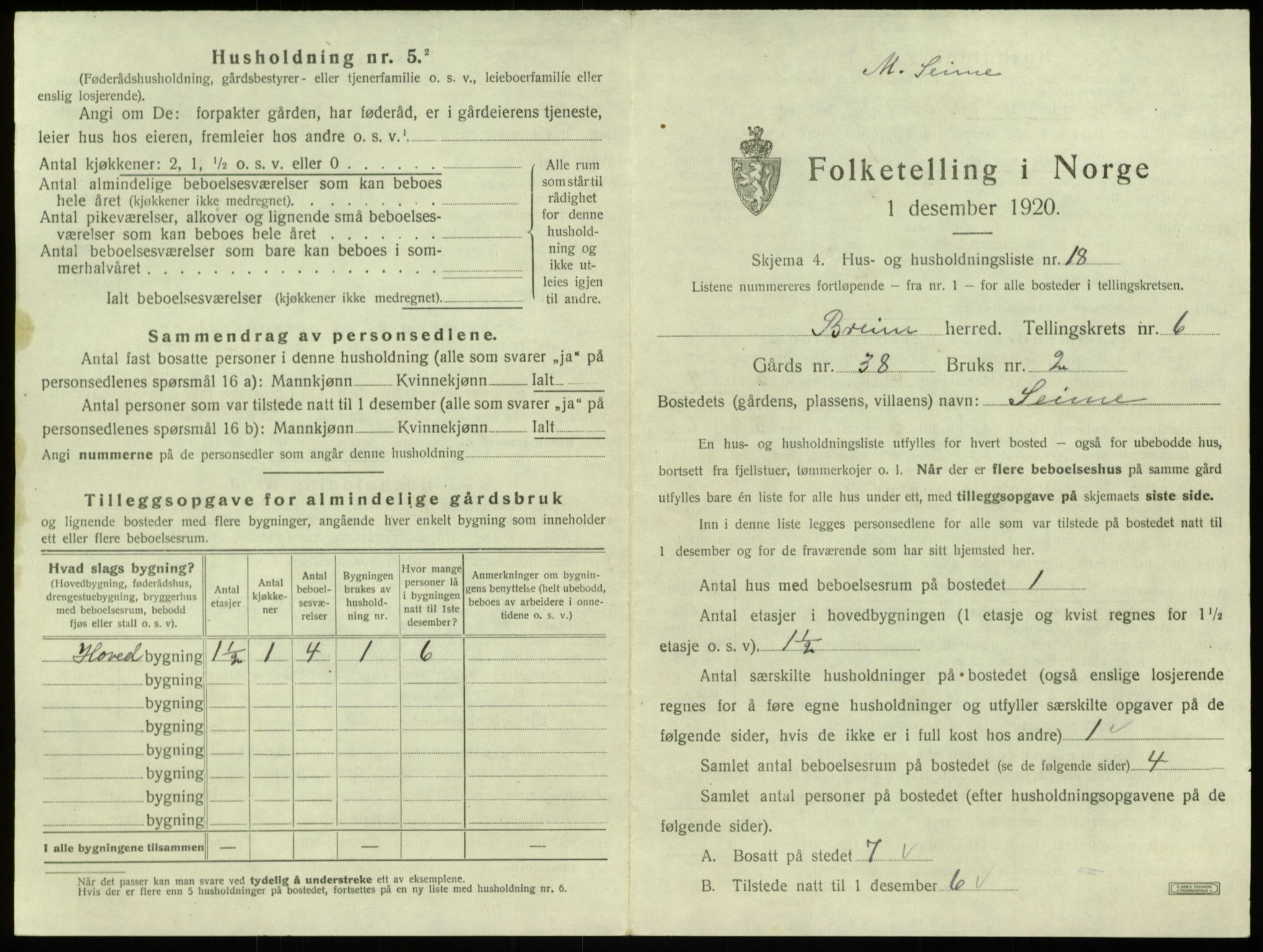 SAB, 1920 census for Breim, 1920, p. 512