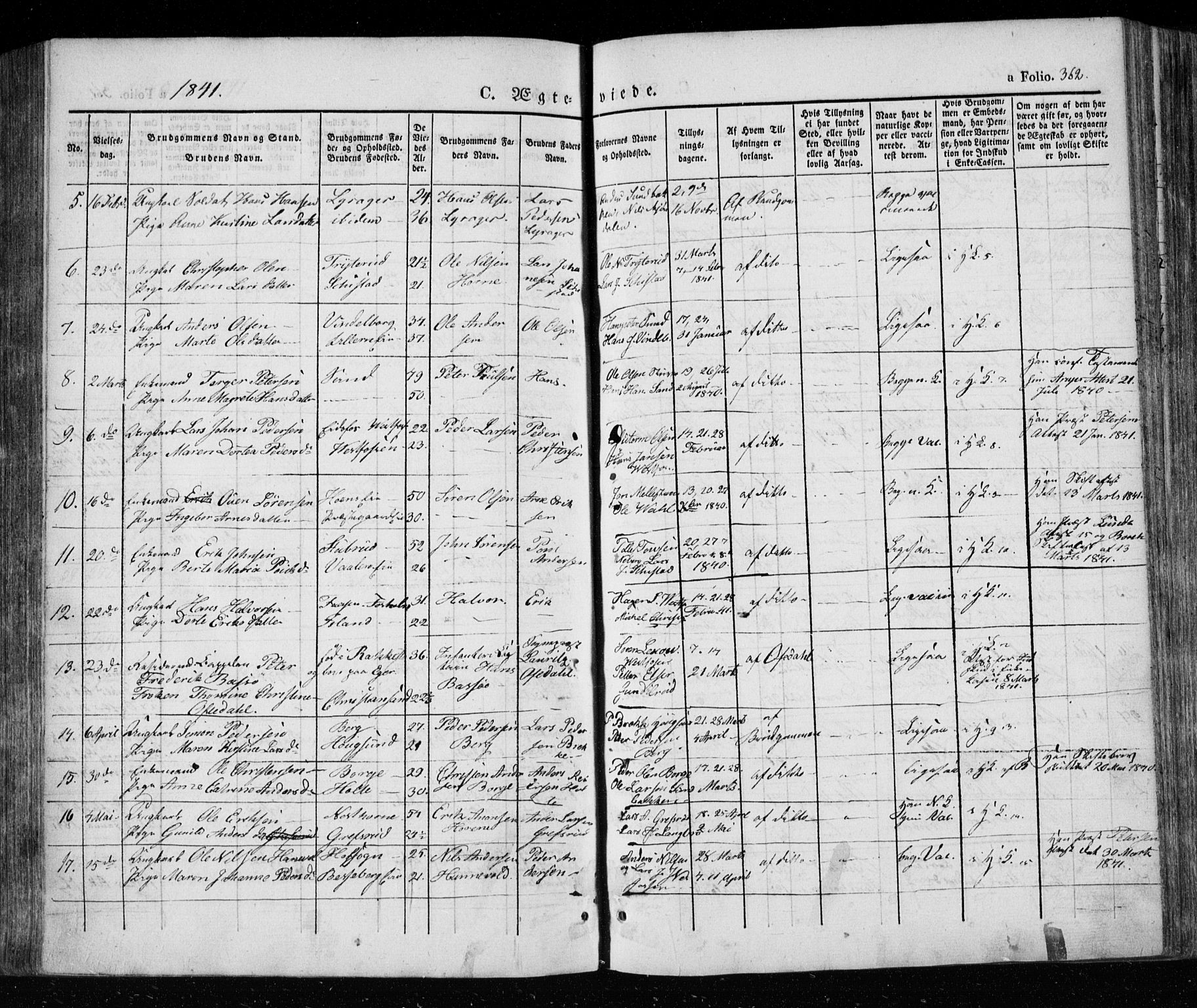 Eiker kirkebøker, SAKO/A-4/F/Fa/L0013a: Parish register (official) no. I 13A, 1832-1845, p. 362